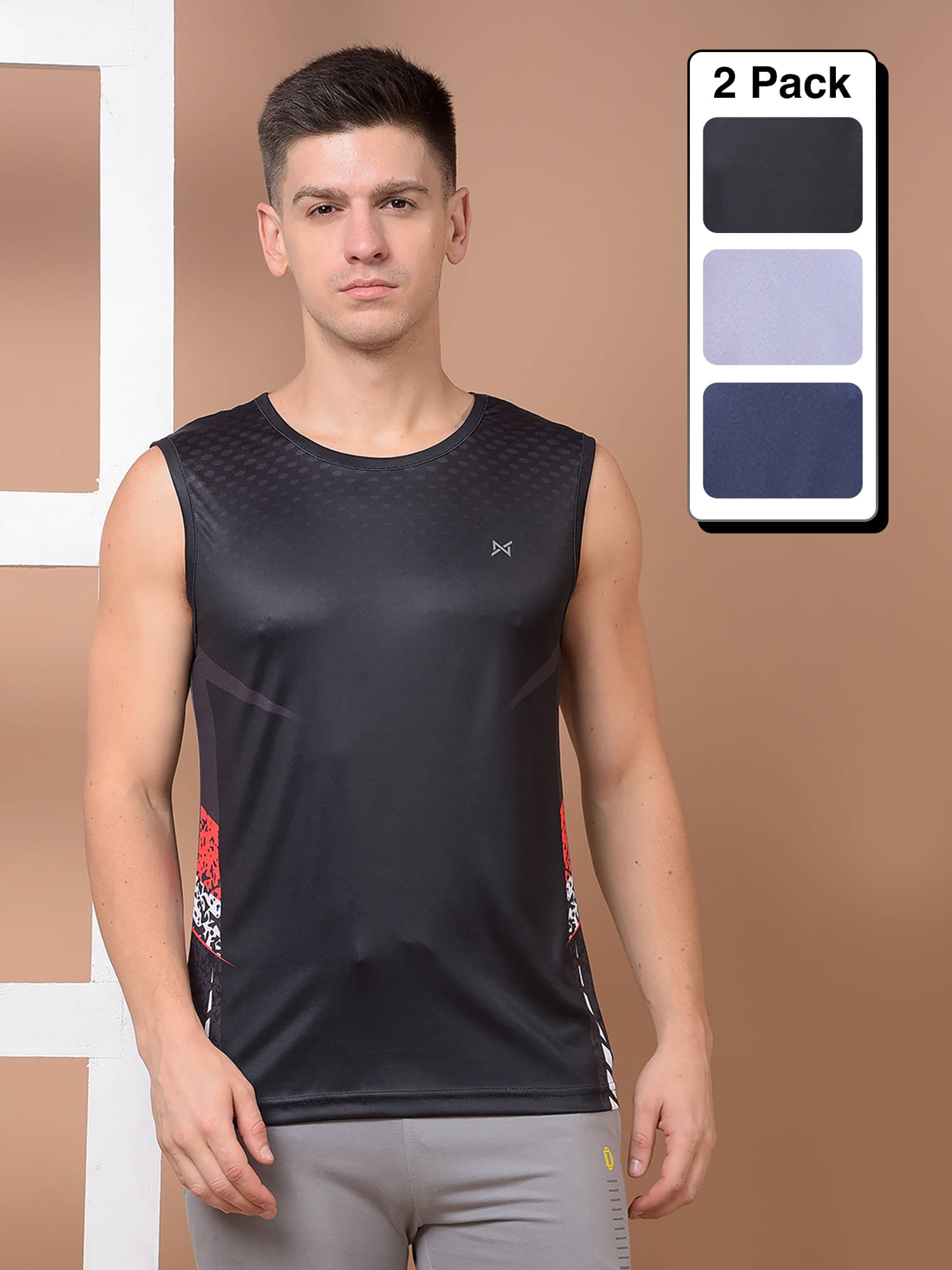 Force NXT Multicolor Polyester Regular Fit Men's Tanks ( Pack of 3 ) Force NXT Multicolor Polyester Regular Fit Men's Tanks ( Pack of 3 )