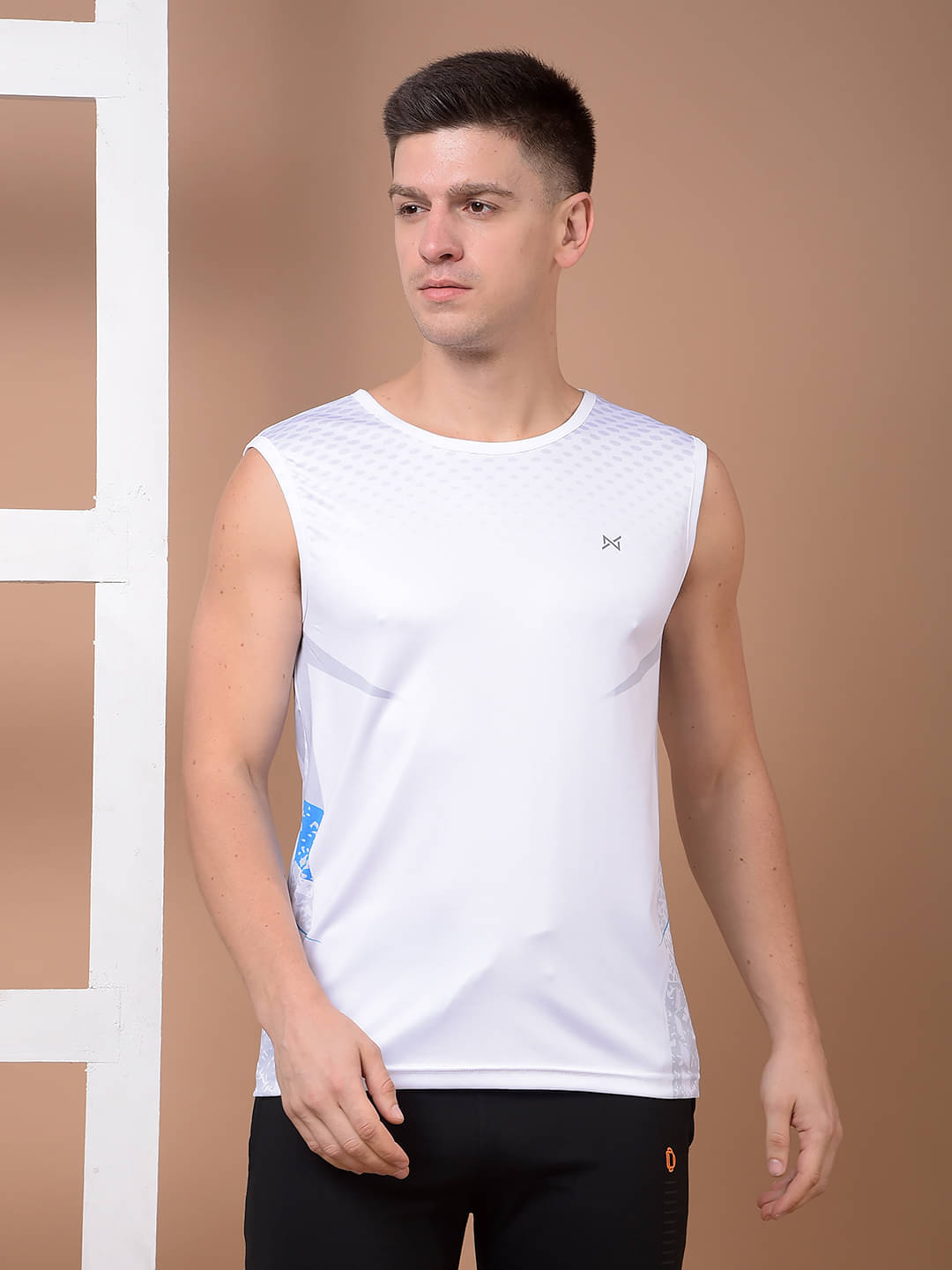     			Force NXT White Polyester Regular Fit Men's Tanks ( Pack of 1 )