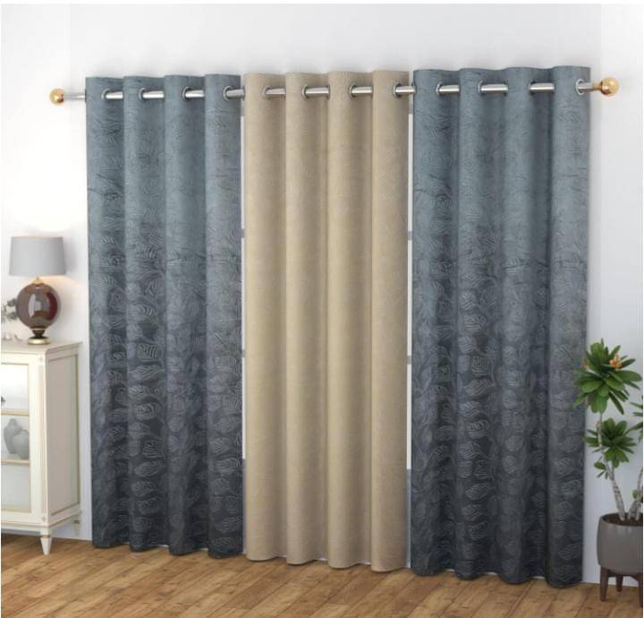 HOMEDESK Abstract Printed Room Darkening Ring Rod Curtain 7 ft ( Pack of 3 ) - Multi Color HOMEDESK Abstract Printed Room Darkening Ring Rod Curtain 7 ft ( Pack of 3 ) - Multi Color