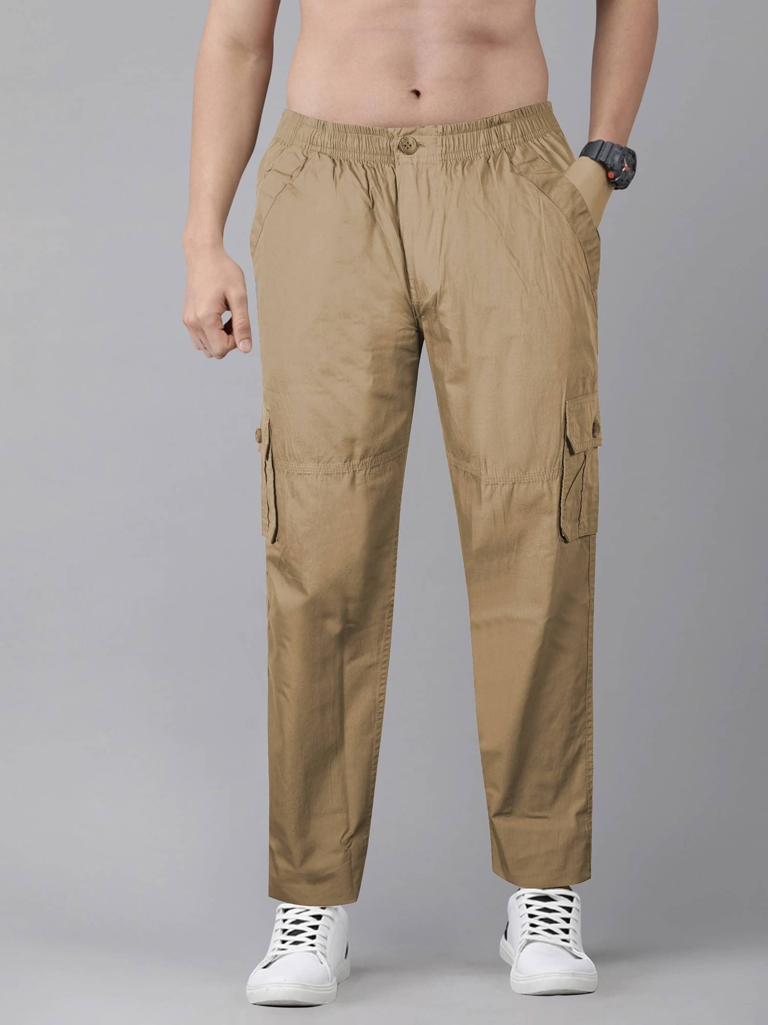 JB JUST BLACK Khaki Cotton Blend Men's Trackpants ( Pack of 1 ) JB JUST BLACK Khaki Cotton Blend Men's Trackpants ( Pack of 1 )