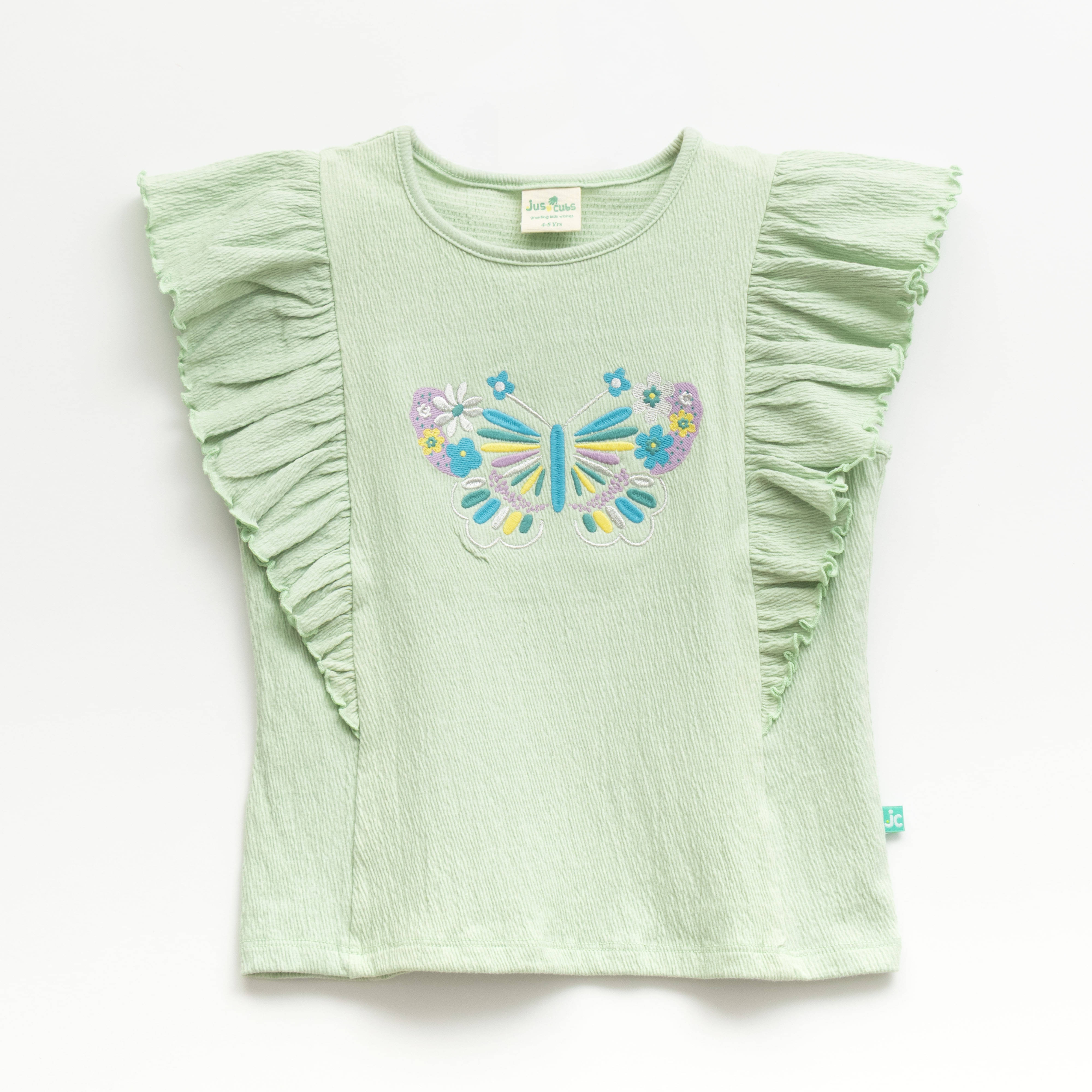     			Juscubs Pack of 1 Girls 100% Cotton Top ( Green )