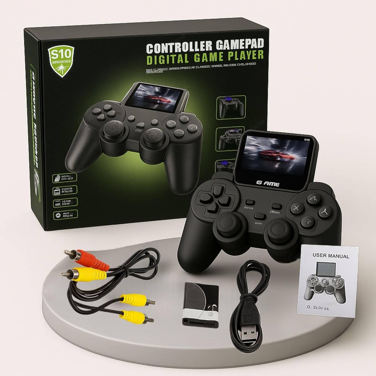     			Kids Video Game S10 Retro 520 Games Mini Controller Gamepad Console Portable Rechargeable Handheld Digital Game Player Pocket Gamer inbuilt 2.6" Screen