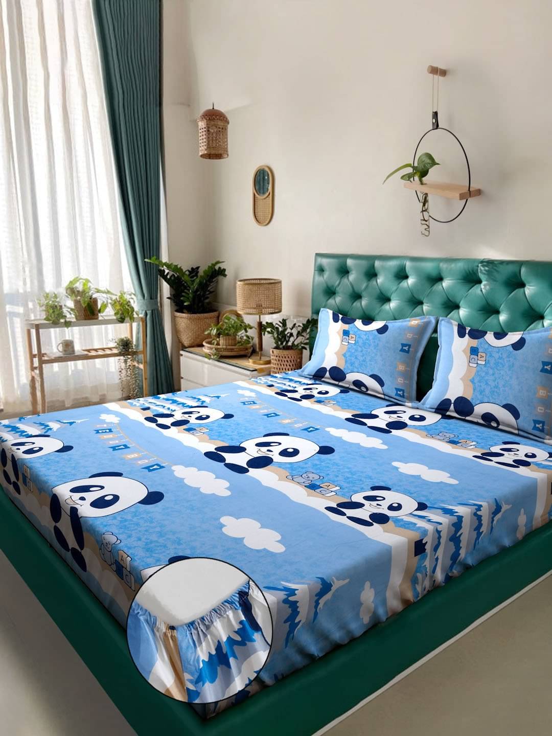 Klotthe Cotton 1 Double King Bedsheet with 2 Pillow Covers ( Sky Blue ) Klotthe Cotton 1 Double King Bedsheet with 2 Pillow Covers ( Sky Blue )