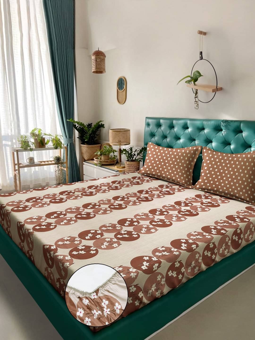 Klotthe Cotton 1 Double King Bedsheet with 2 Pillow Covers ( Brown )     			Klotthe Cotton 1 Double King Bedsheet with 2 Pillow Covers ( Brown )