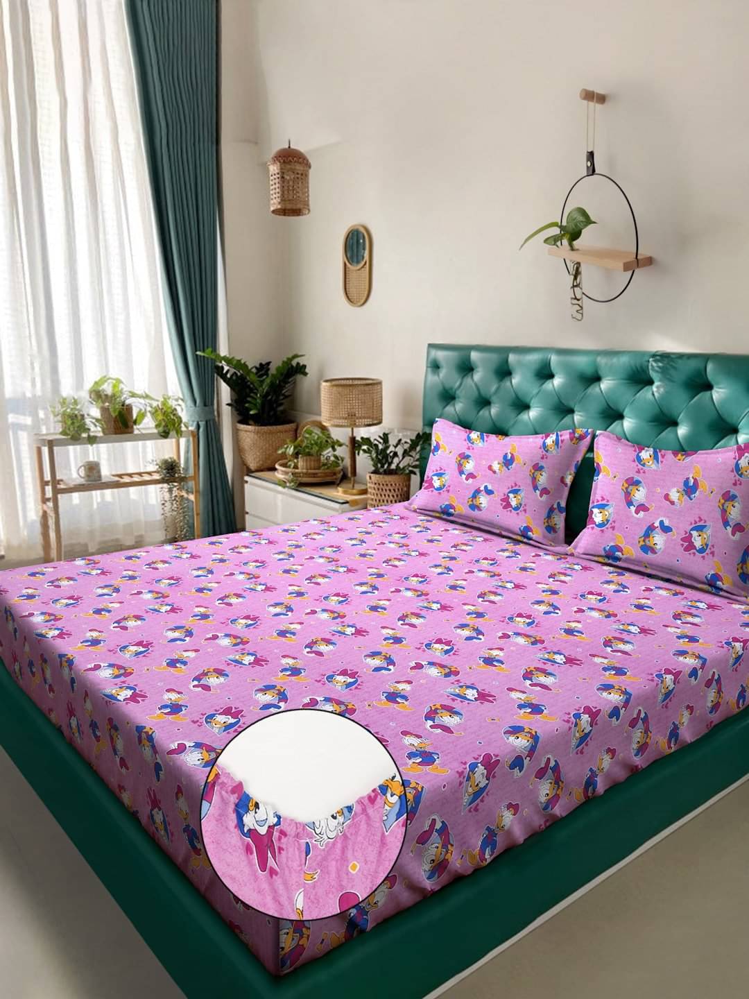 Klotthe Cotton 1 Double King Bedsheet with 2 Pillow Covers ( Purple )     			Klotthe Cotton 1 Double King Bedsheet with 2 Pillow Covers ( Purple )