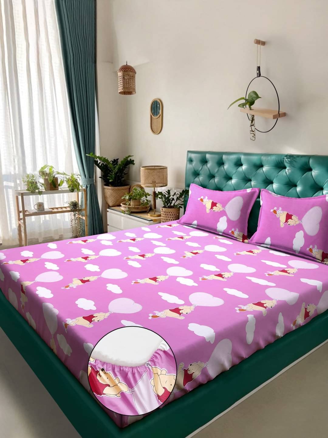 Klotthe Cotton 1 Double King Bedsheet with 2 Pillow Covers ( Purple )     			Klotthe Cotton 1 Double King Bedsheet with 2 Pillow Covers ( Purple )