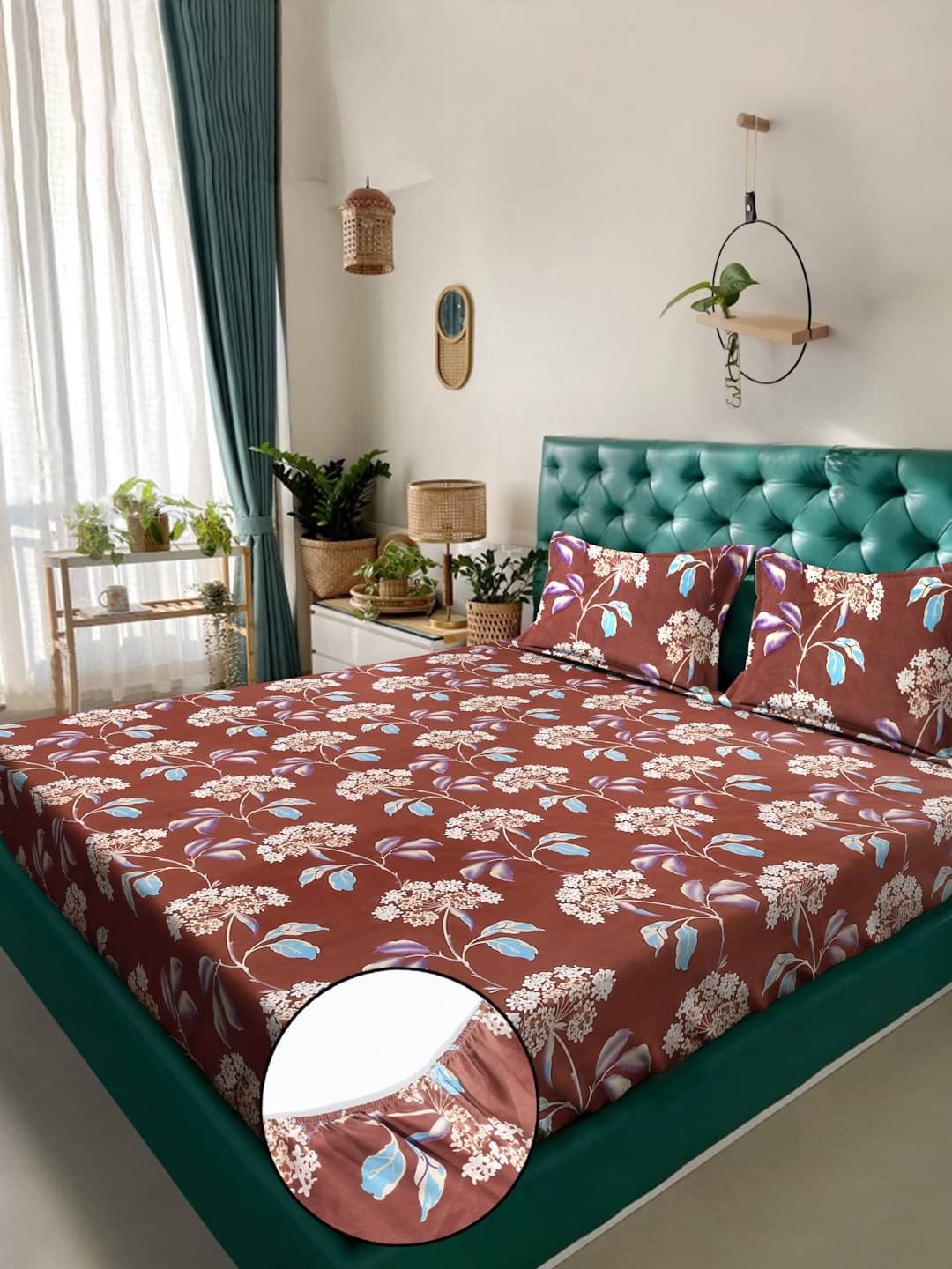 Klotthe Poly Cotton 1 Double King Bedsheet with 2 Pillow Covers ( Rust )     			Klotthe Poly Cotton 1 Double King Bedsheet with 2 Pillow Covers ( Rust )