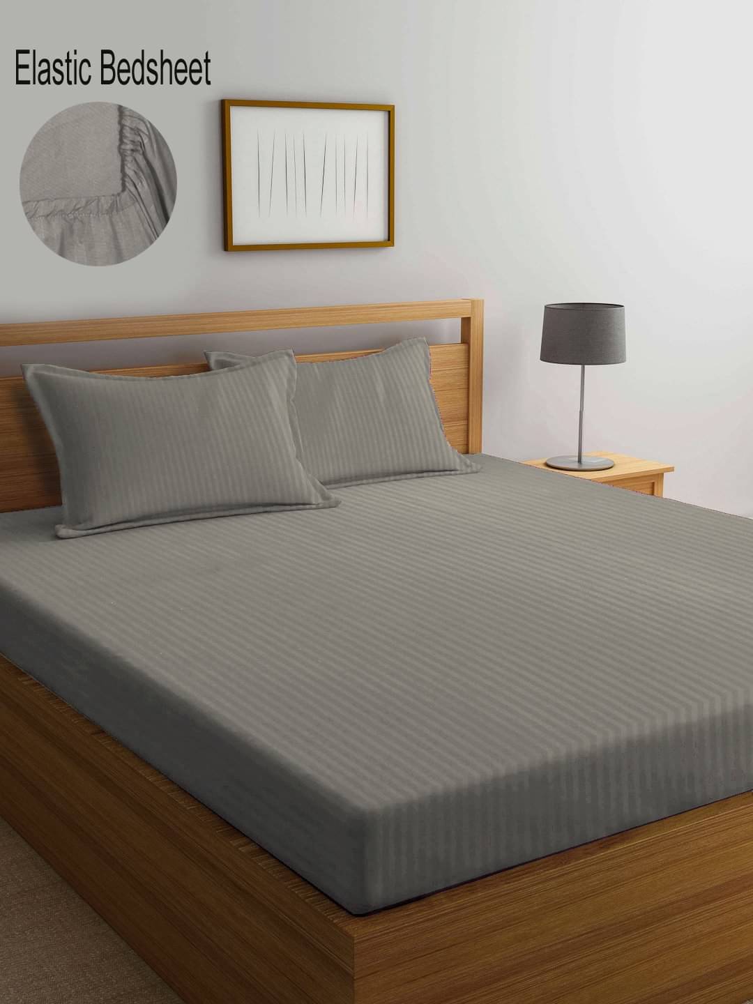     			Klotthe Poly Cotton 1 Double King Bedsheet with 2 Pillow Covers ( Beige )