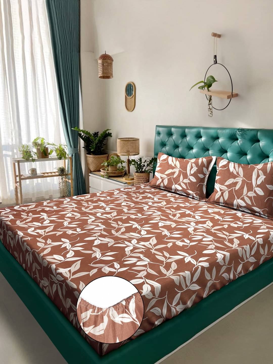 Klotthe Poly Cotton 1 Double King Bedsheet with 2 Pillow Covers ( Brown ) Klotthe Poly Cotton 1 Double King Bedsheet with 2 Pillow Covers ( Brown )