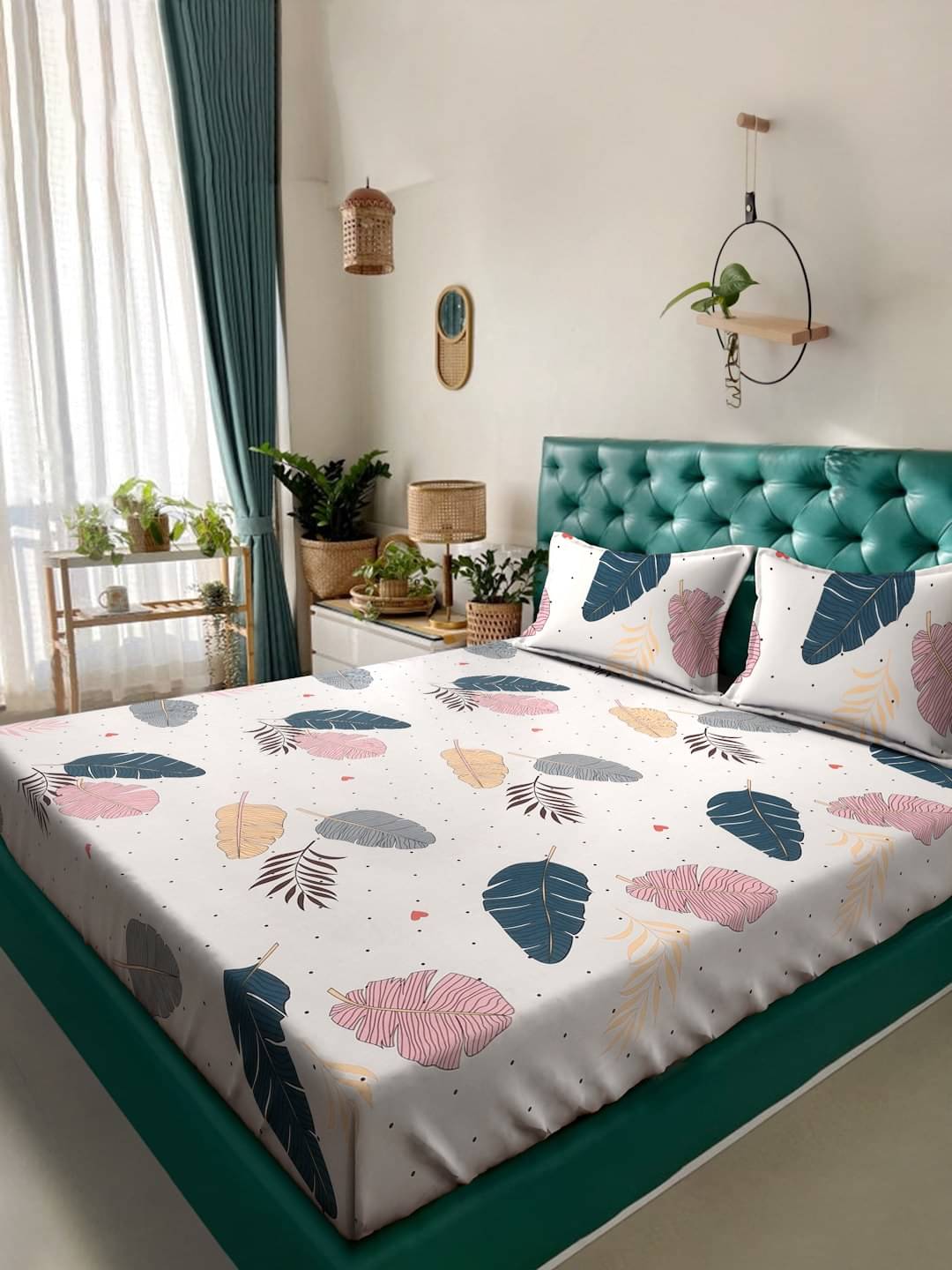 Klotthe Poly Cotton 1 Double King Bedsheet with 2 Pillow Covers ( Cream ) Klotthe Poly Cotton 1 Double King Bedsheet with 2 Pillow Covers ( Cream )
