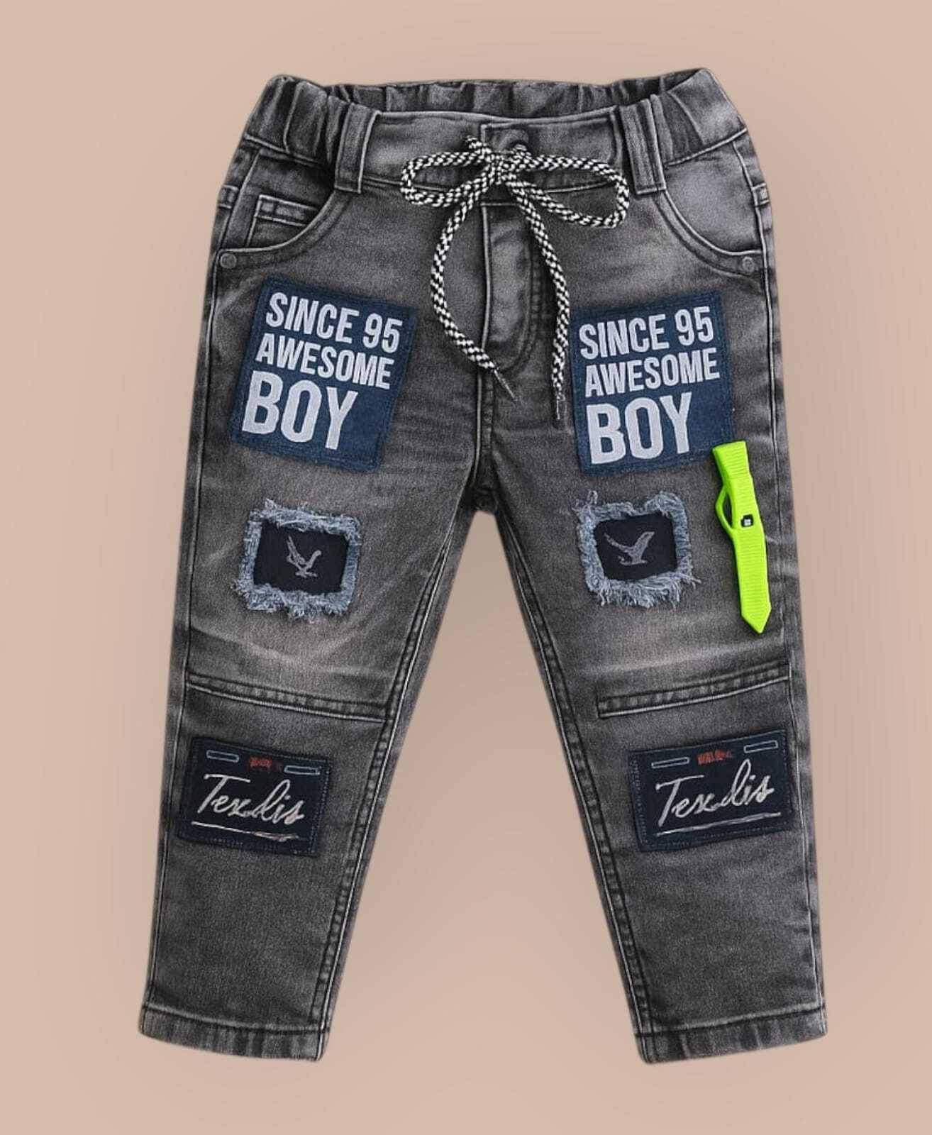    			Little Muffs Pack of 1 Boys Denim Jeans ( Grey )