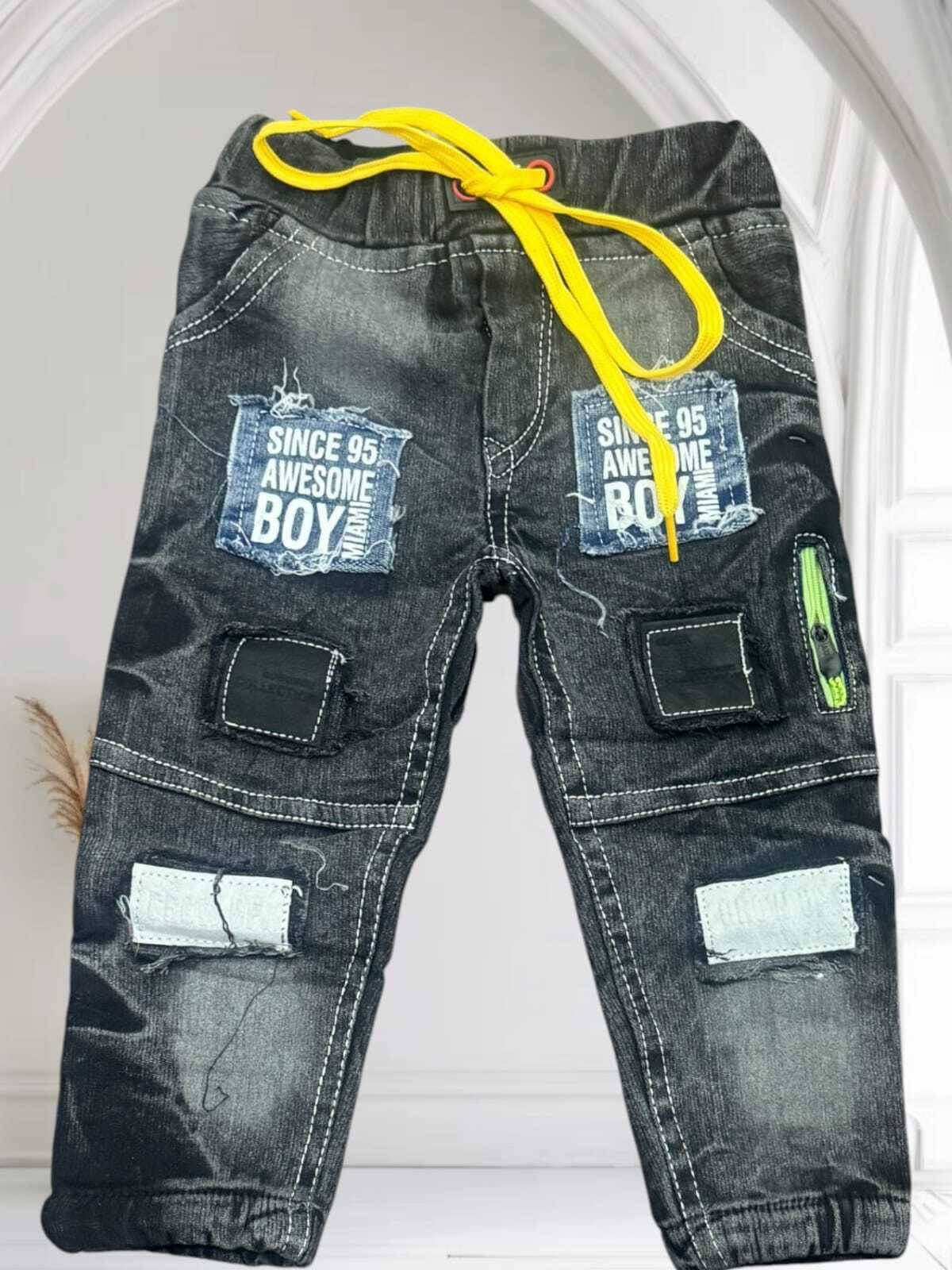     			Little Muffs Pack of 1 Boys Cotton Blend Jeans ( Grey )