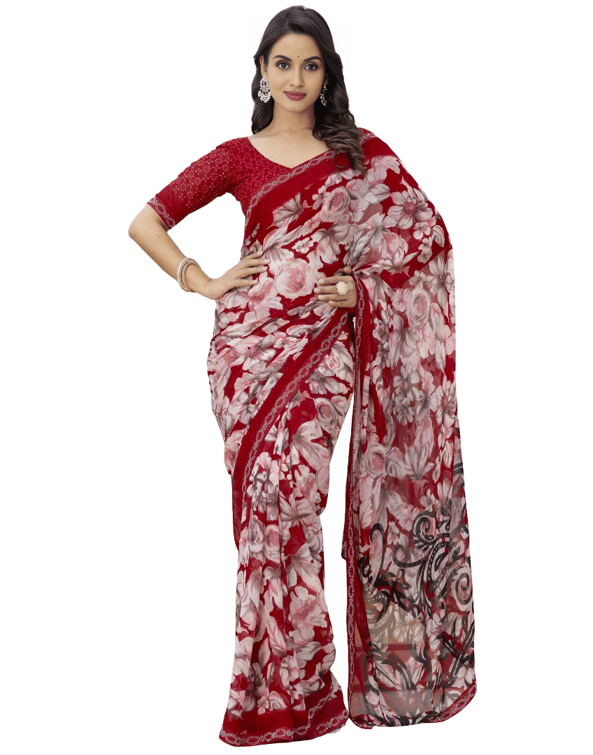     			Nandini Creation Art Silk Printed Saree With Unstitched Blouse Piece ( Multicolor )