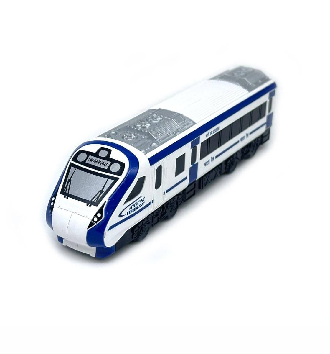 Nav Bharat Blue Express Pull Back Toy Train for 3Y+ Multi Colour Nav Bharat Blue Express Pull Back Toy Train for 3Y+ Multi Colour