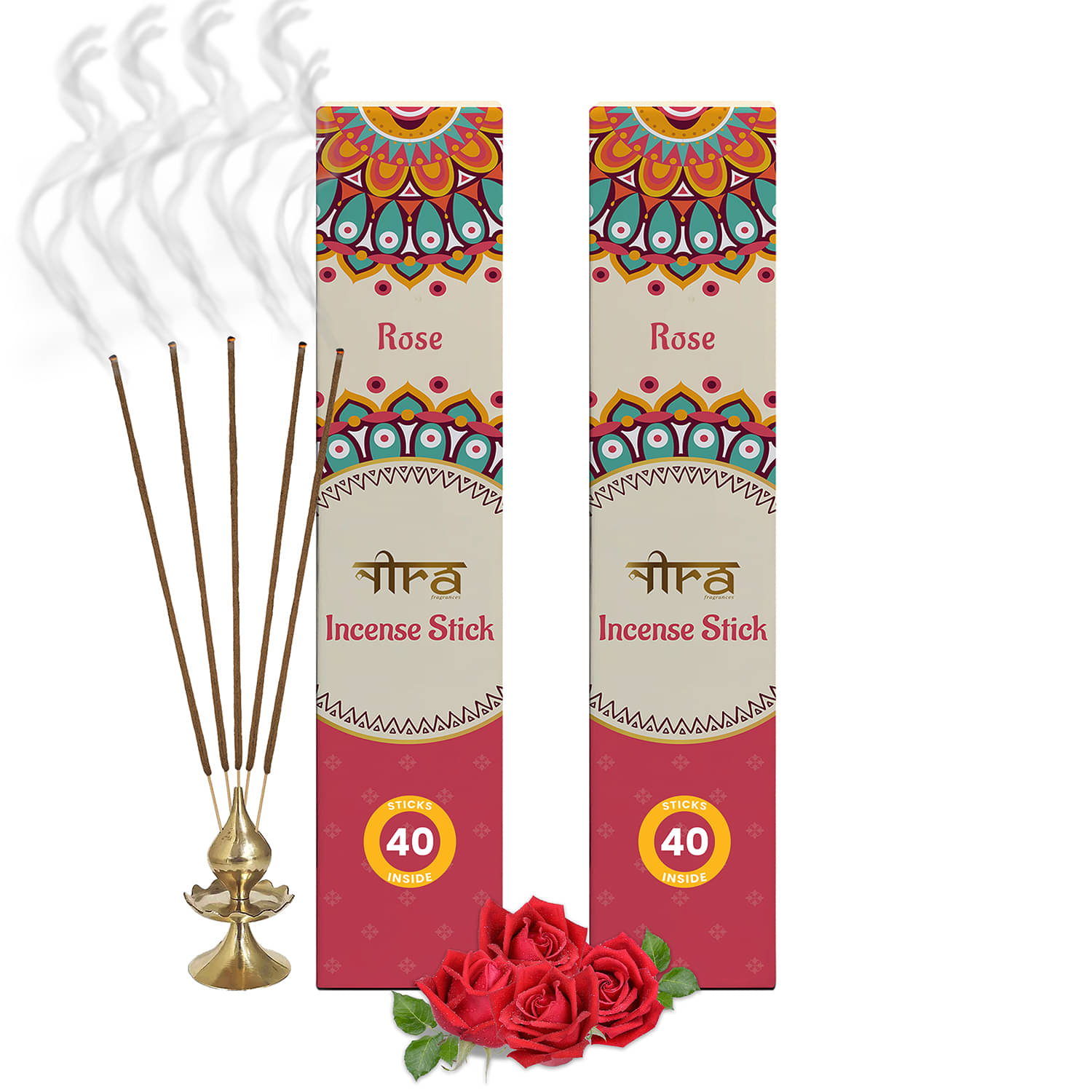 Nira Fragrances Incense Stick Rose 80 Pieces ( Pack of 2 ) Nira Fragrances Incense Stick Rose 80 Pieces ( Pack of 2 )