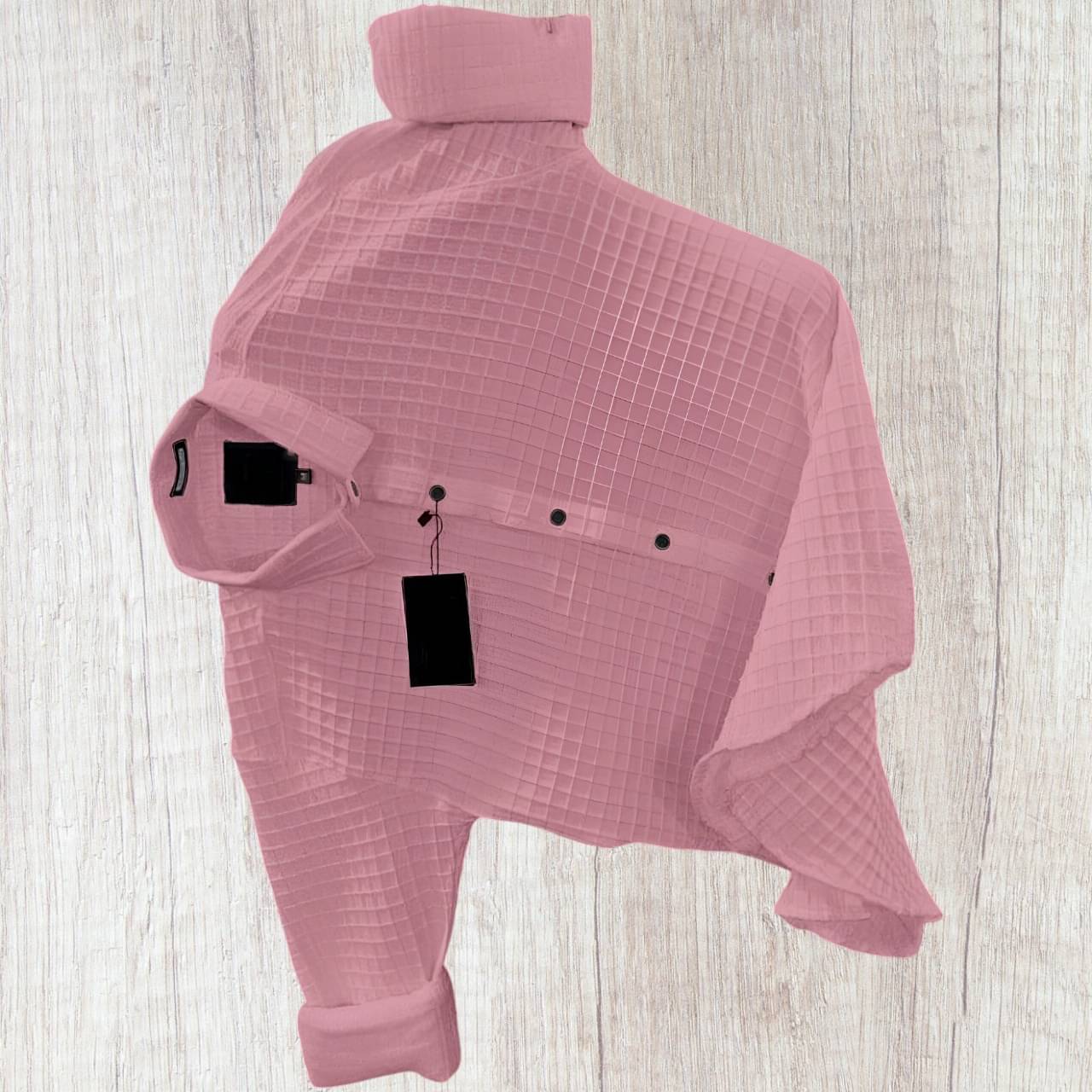 OQUENT Poly Cotton Regular Fit Popcorn Textured Full Sleeves Men's Casual Shirt - Pink ( Pack of 1 ) OQUENT Poly Cotton Regular Fit Popcorn Textured Full Sleeves Men's Casual Shirt - Pink ( Pack of 1 )