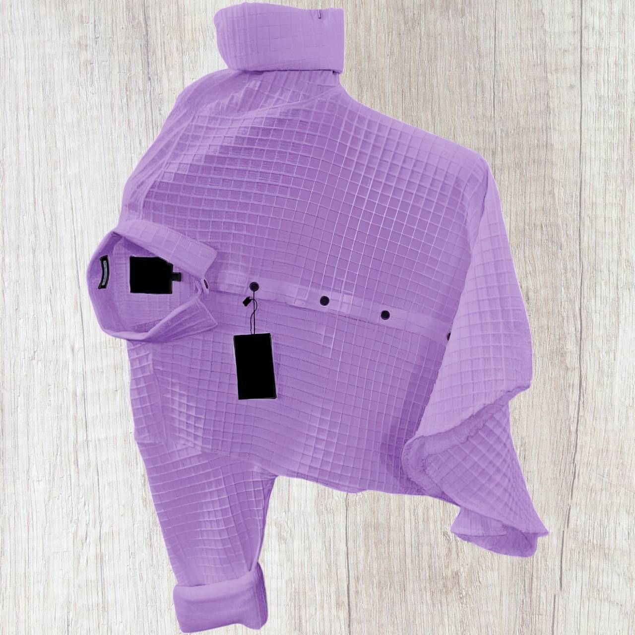     			OQUENT Poly Cotton Regular Fit Popcorn Textured Full Sleeves Men's Casual Shirt - Purple ( Pack of 1 )