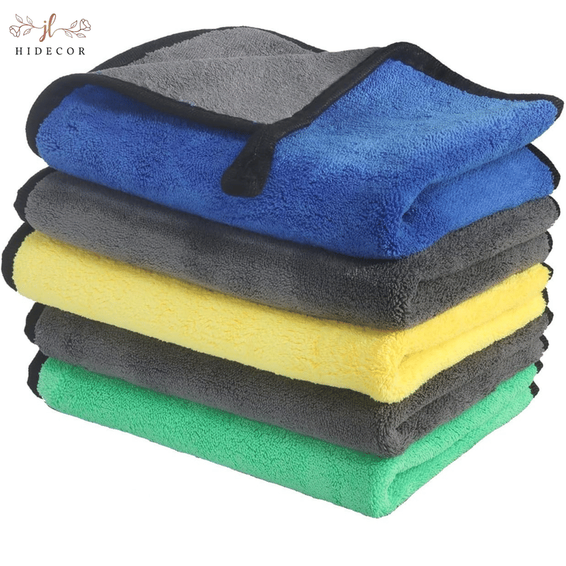     			Pack of 5 Multi-Color 800 GSM Microfiber Cloths, 30x40 cm, For Car, Bike, Glass Cleaning