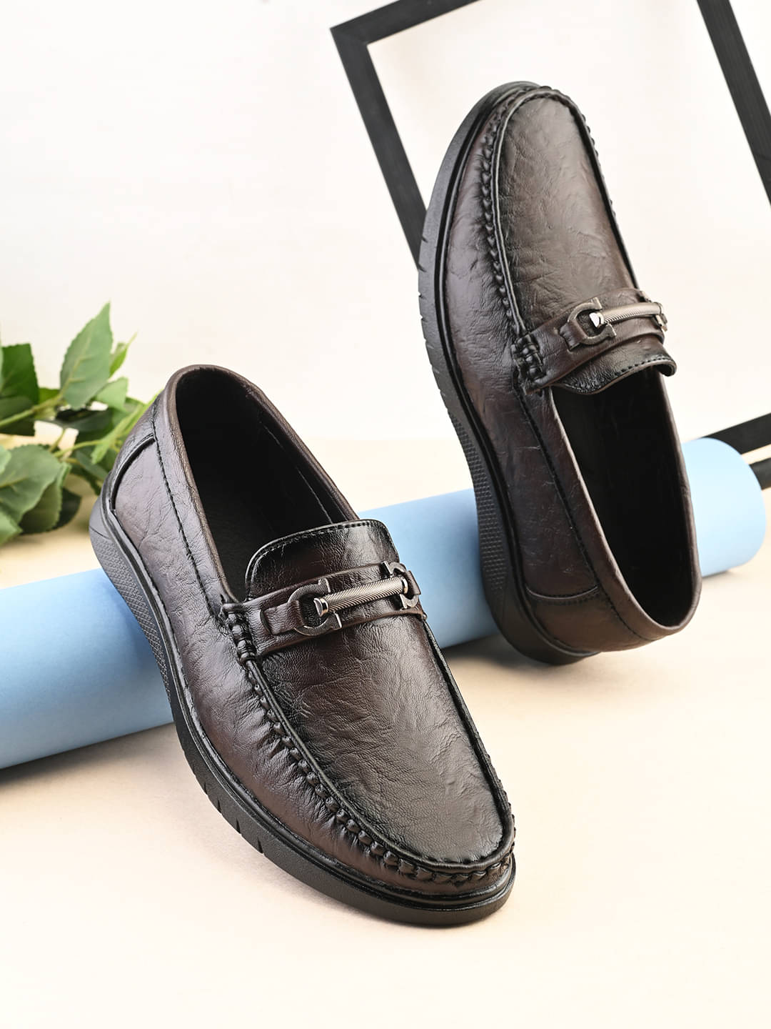     			Prolific Brown Men's Slip On Formal Shoes