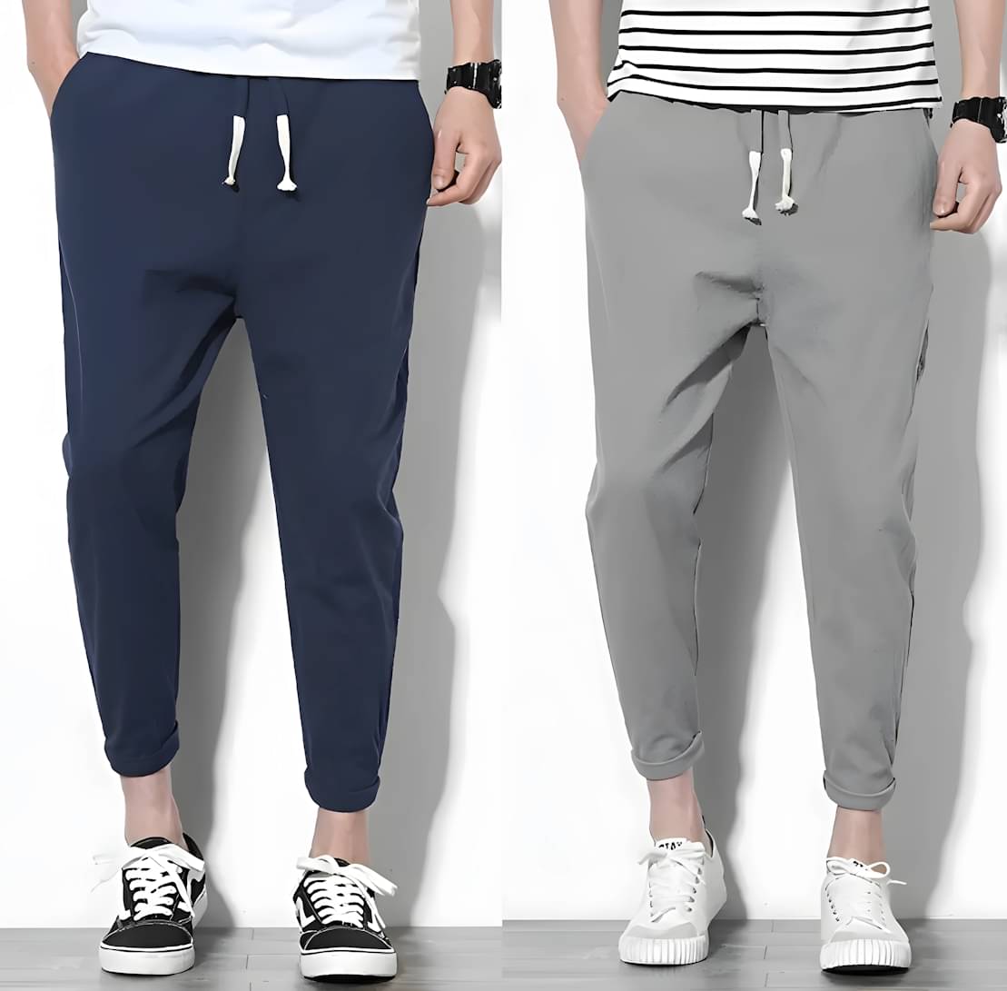 Reya Multicolor Polyester Men's Joggers ( Pack of 2 ) Reya Multicolor Polyester Men's Joggers ( Pack of 2 )