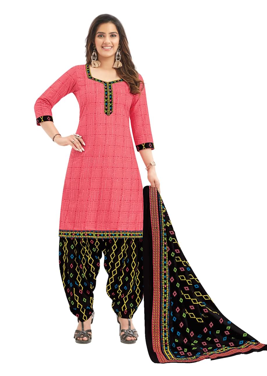     			Reya Women Crepe Unstitched Dress Material ( Pink )