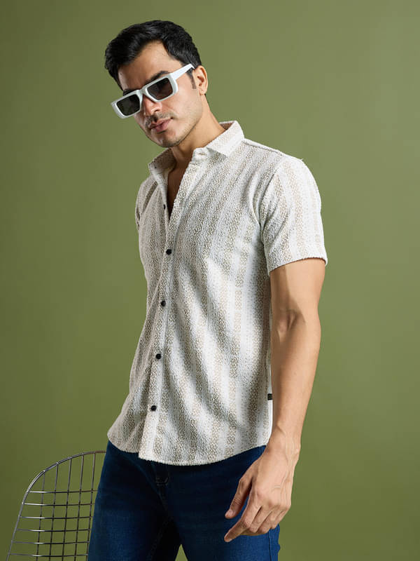     			Tater Garments Poly Cotton Regular Fit Solids Half Sleeves Men's Casual Shirt - Beige ( Pack of 1 )