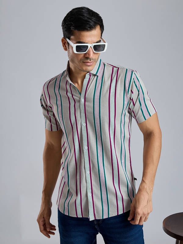     			Tater Garments Rayon Regular Fit Solids Half Sleeves Men's Casual Shirt - Purple ( Pack of 1 )