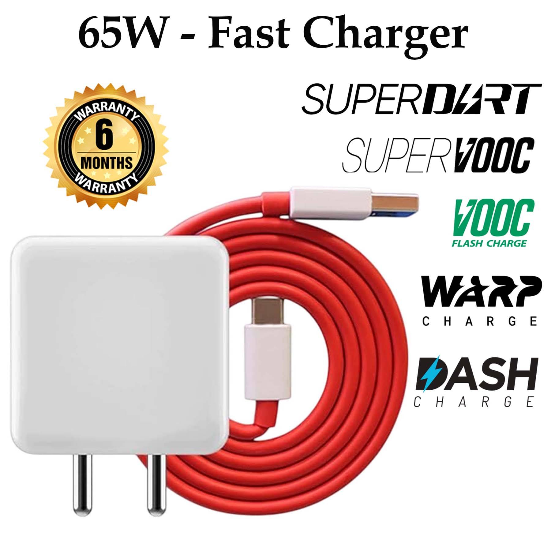 U7 65 W Superfast Mobile Charger, 6A Wall Charger for Compatible Android & IOS Devices U7 65 W Superfast Mobile Charger, 6A Wall Charger for Compatible Android & IOS Devices