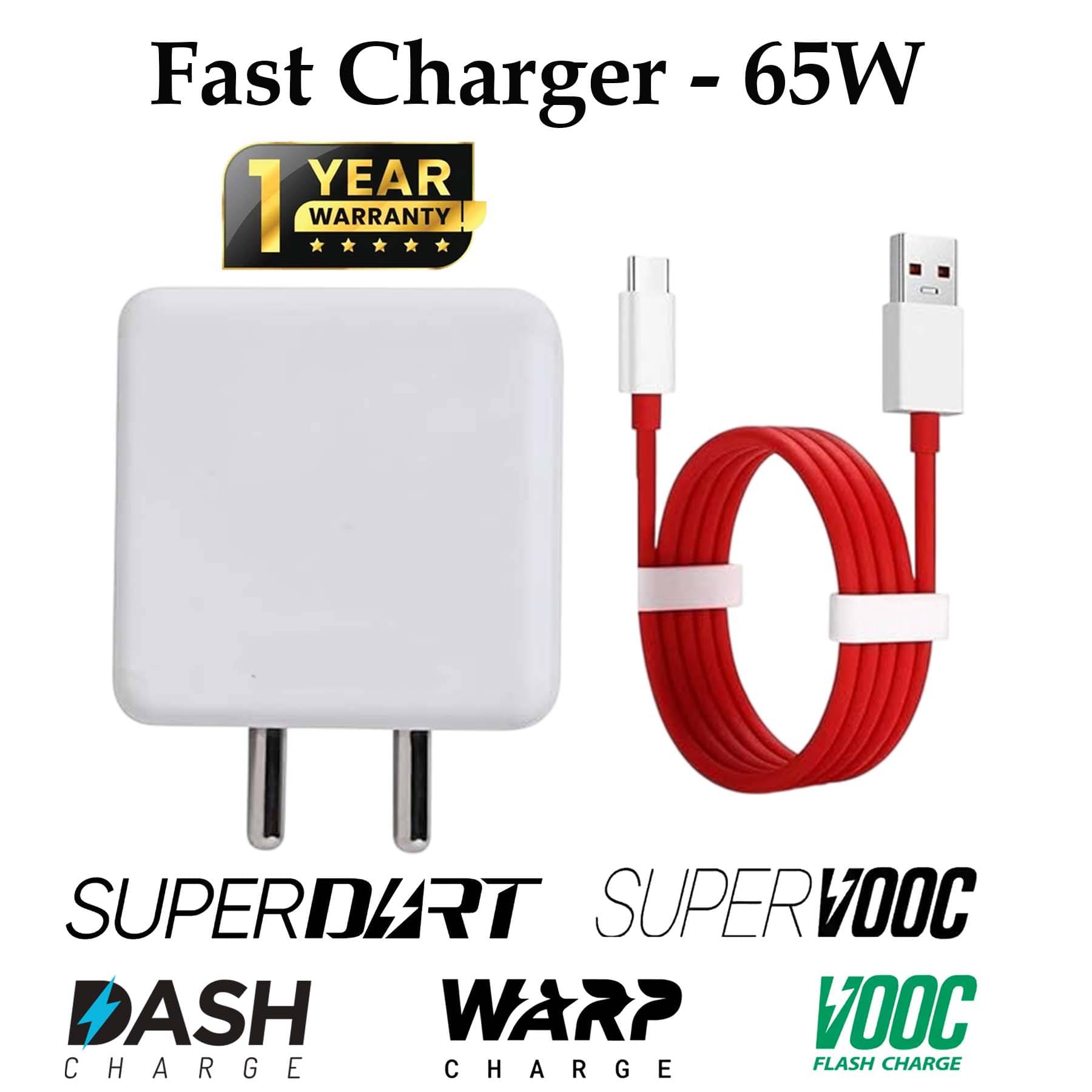     			U7 65W Fast Charger with Type C Cable, 6A Wall Charger, Travel Mobile Charger