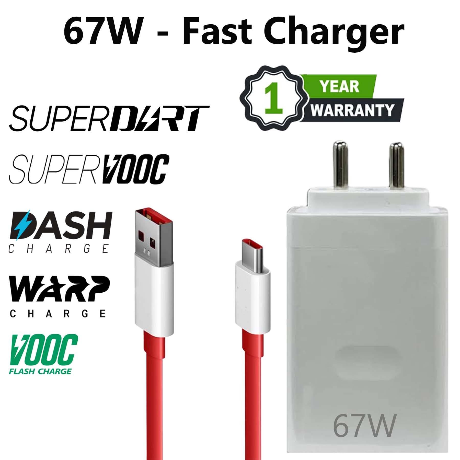    			U7 67 W Fast Charger, 6A Wall Charger for Android & IOS, USB Type C Supports X-iaomi Hypercharge Technology