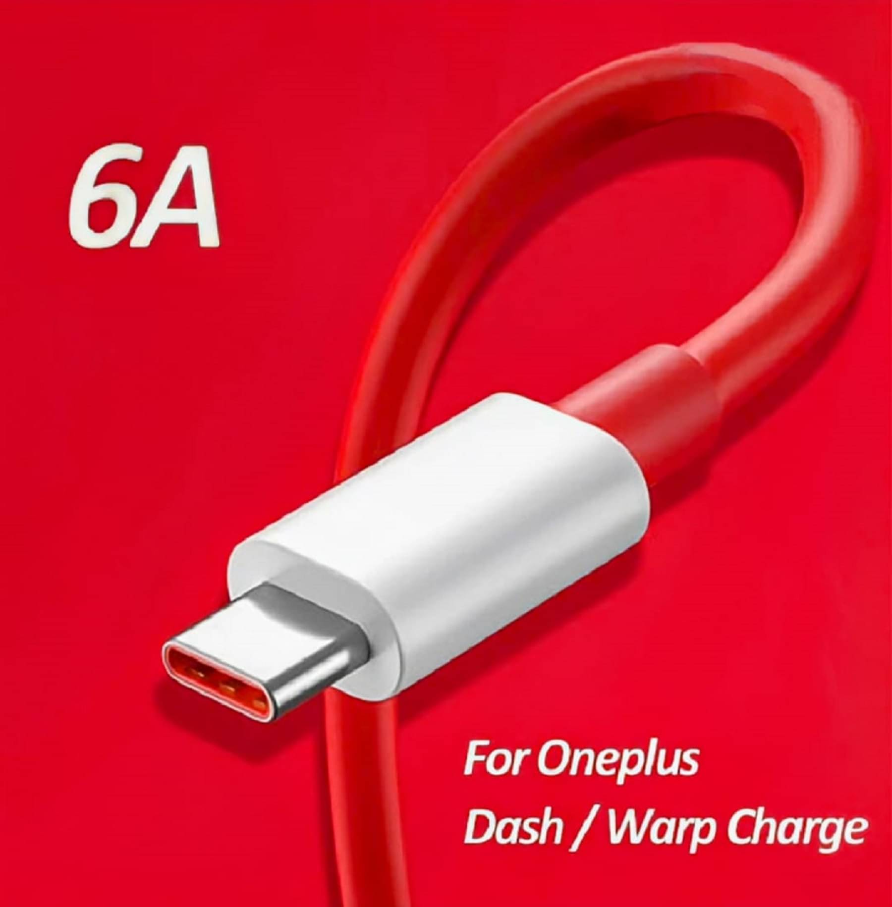     			UTRAX USB Type C Cable 6.5 A 1 m With 65W Super VOOC, Flash Charge, 6.5A output (Compatible with Oneplus, OPPO, Realme, VOOC/DASH/WARP/DART, Red&White)
