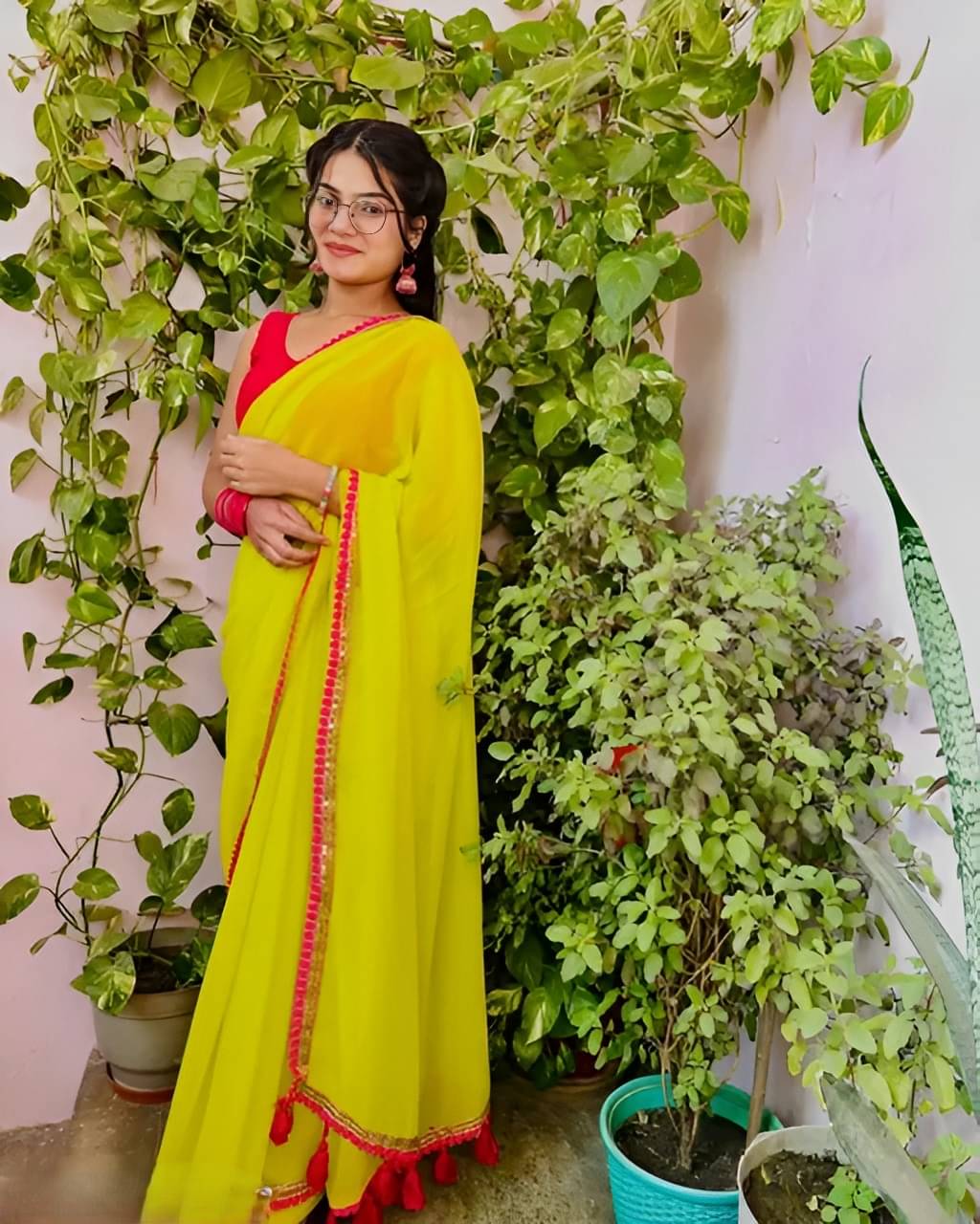 V FANCY Georgette Solid Kanjeevaram Sarees With Stitched Blouse ( Green ) V FANCY Georgette Solid Kanjeevaram Sarees With Stitched Blouse ( Green )