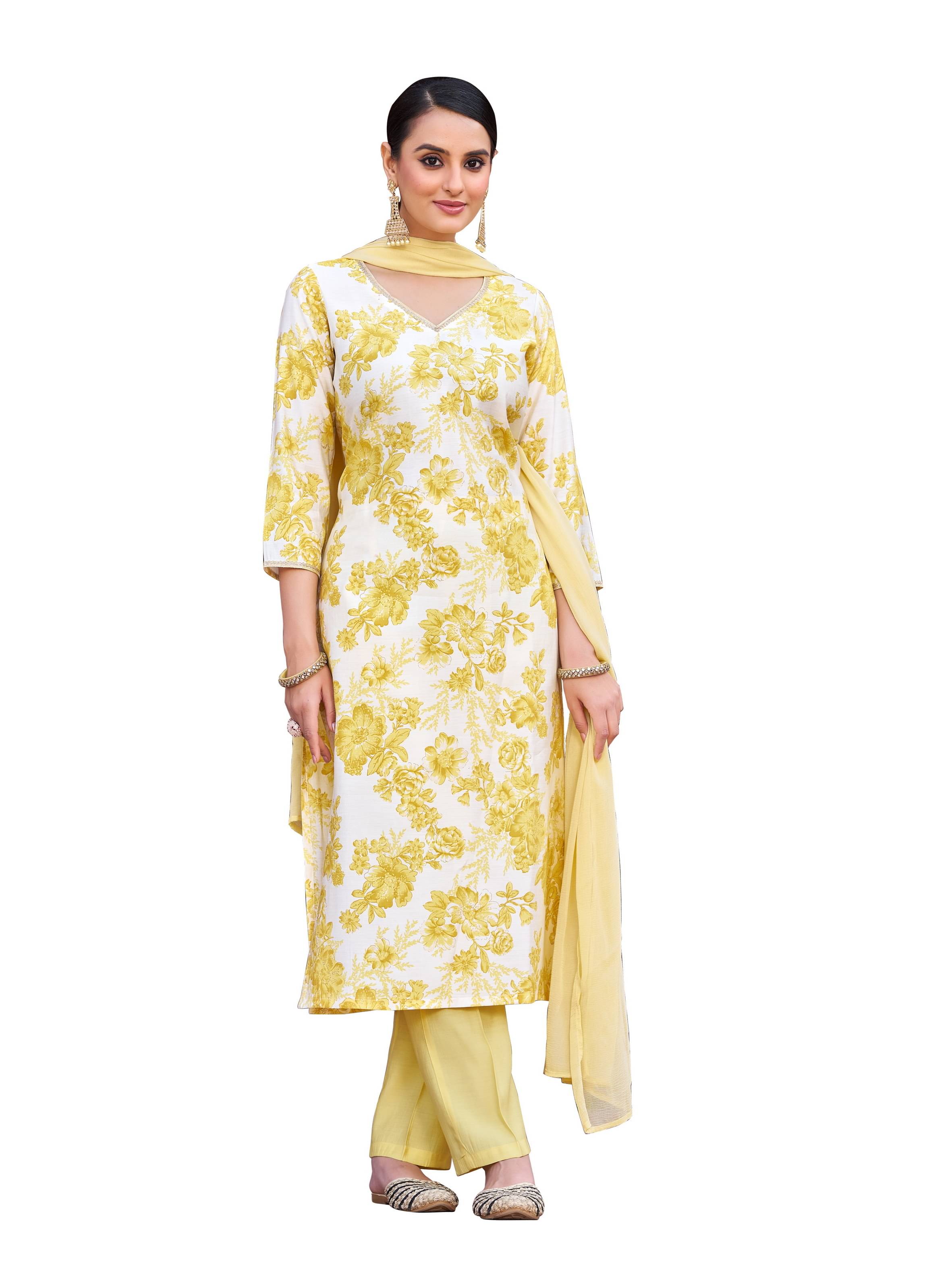 VIBE VISION Women Viscose Self Design Straight Kurti With Pants ( Yellow )     			VIBE VISION Women Viscose Self Design Straight Kurti With Pants ( Yellow )