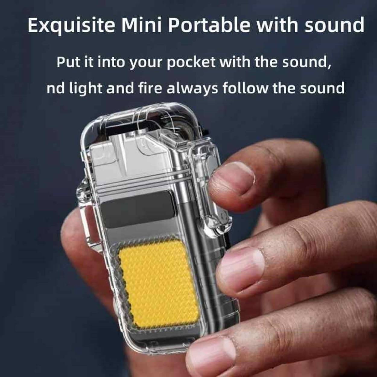     			Waterproof Portable Mini LED Flashlight Lighter Keychain Light Transparent Acrylic Cigarette Lighter ( Pack of 1 )
