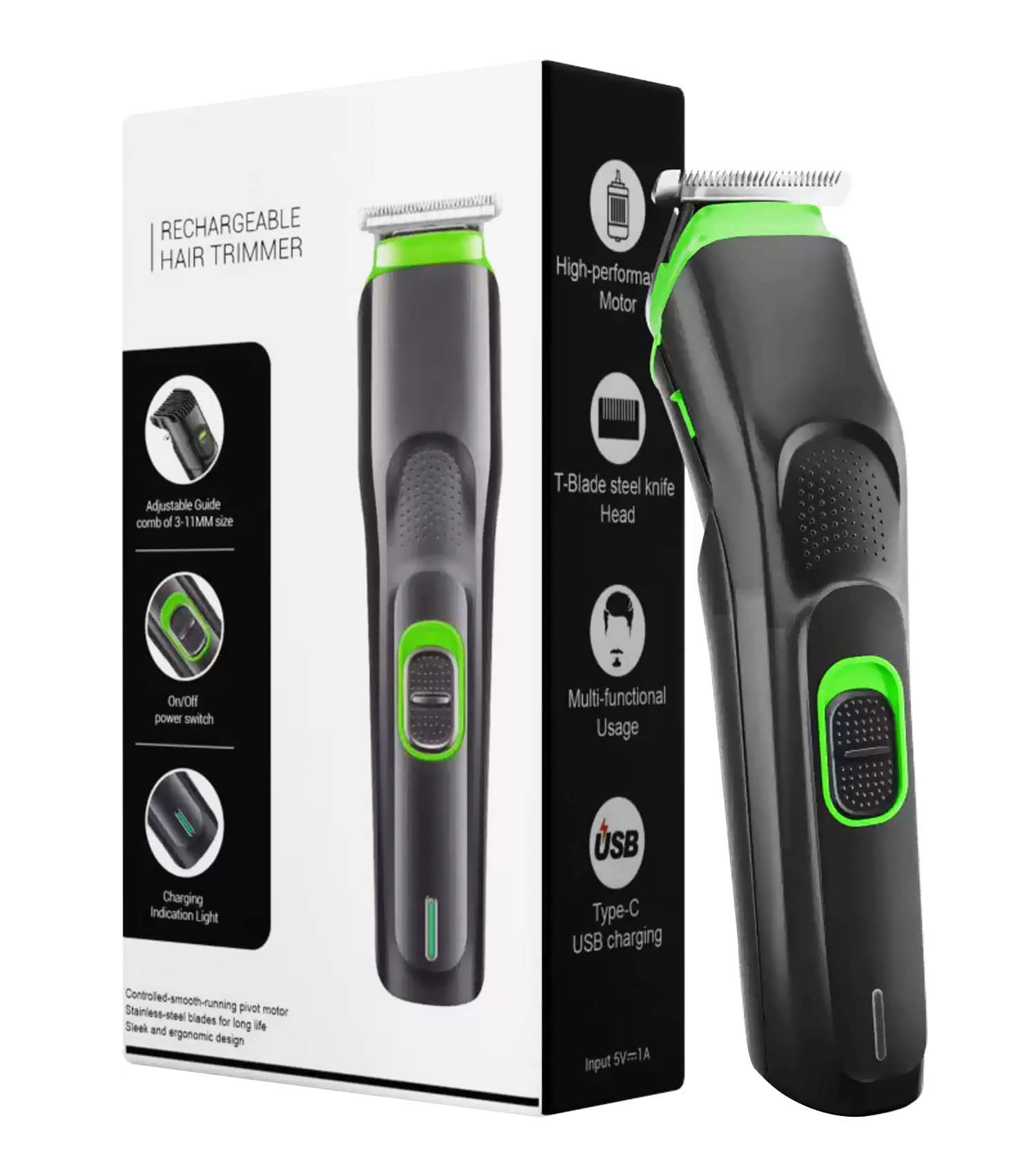     			geemy Hair Cutting Green Cordless Beard Trimmer With 45 minutes Runtime