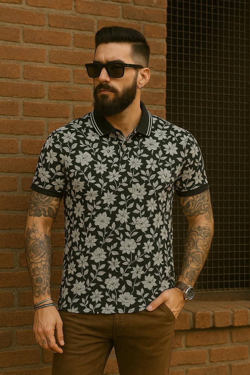 AUSTIN WOOD Men Cotton Blend Regular Fit Striped Polo T Shirt ( Green ) AUSTIN WOOD Men Cotton Blend Regular Fit Striped Polo T Shirt ( Green )