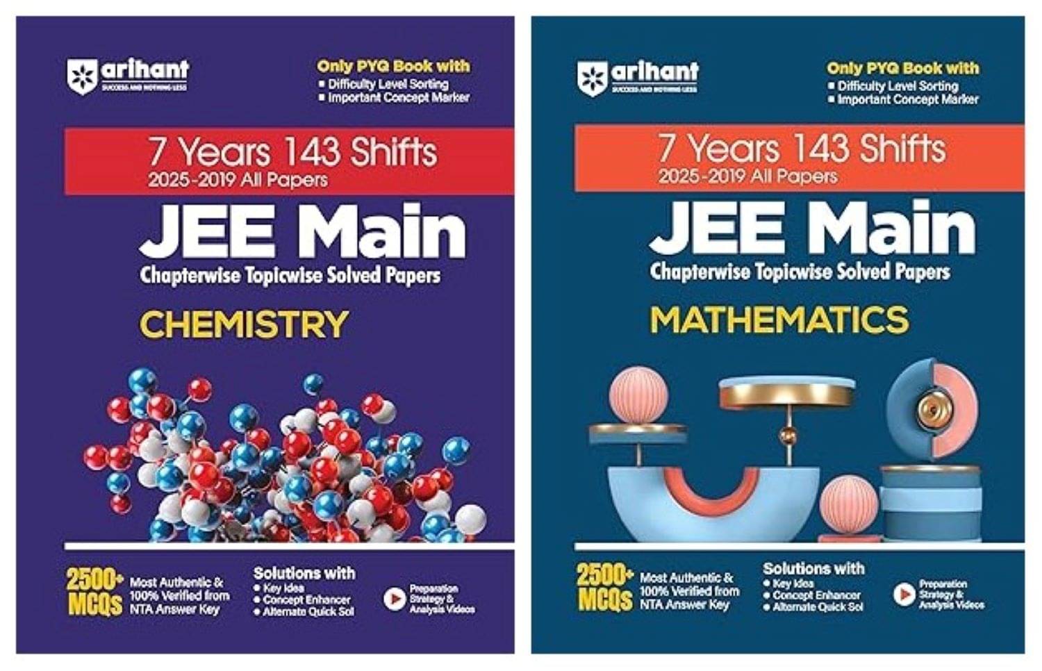     			Arihant Exam 2025-26 JEE Main 7 Years Chapterwise Topicwise PYQ for Physics & Chemistry With 2500+ MCQ | All 143 Shifts Covered |