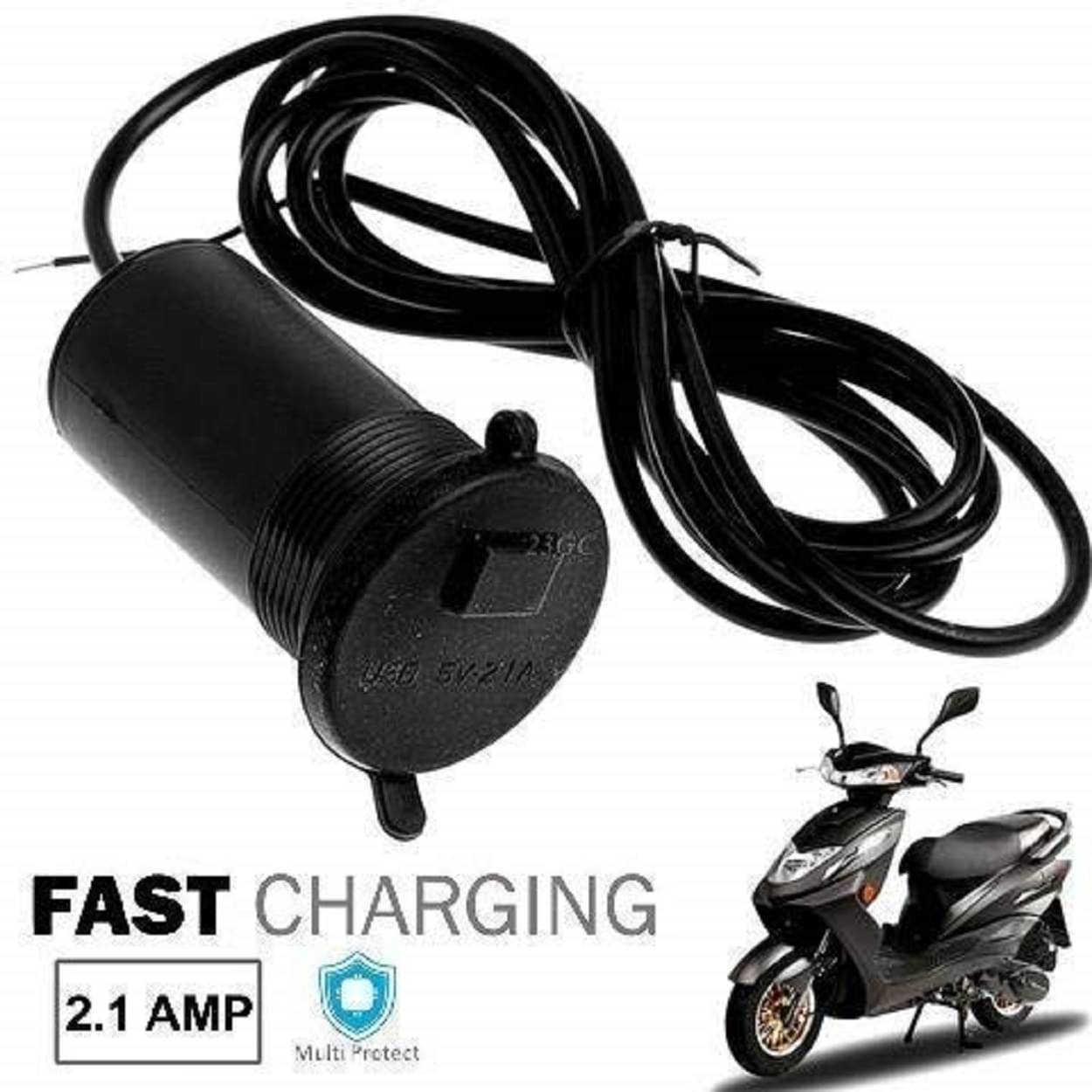     			Bike Mobile Charger 5V -2A USB Port Waterproof 12V Socket