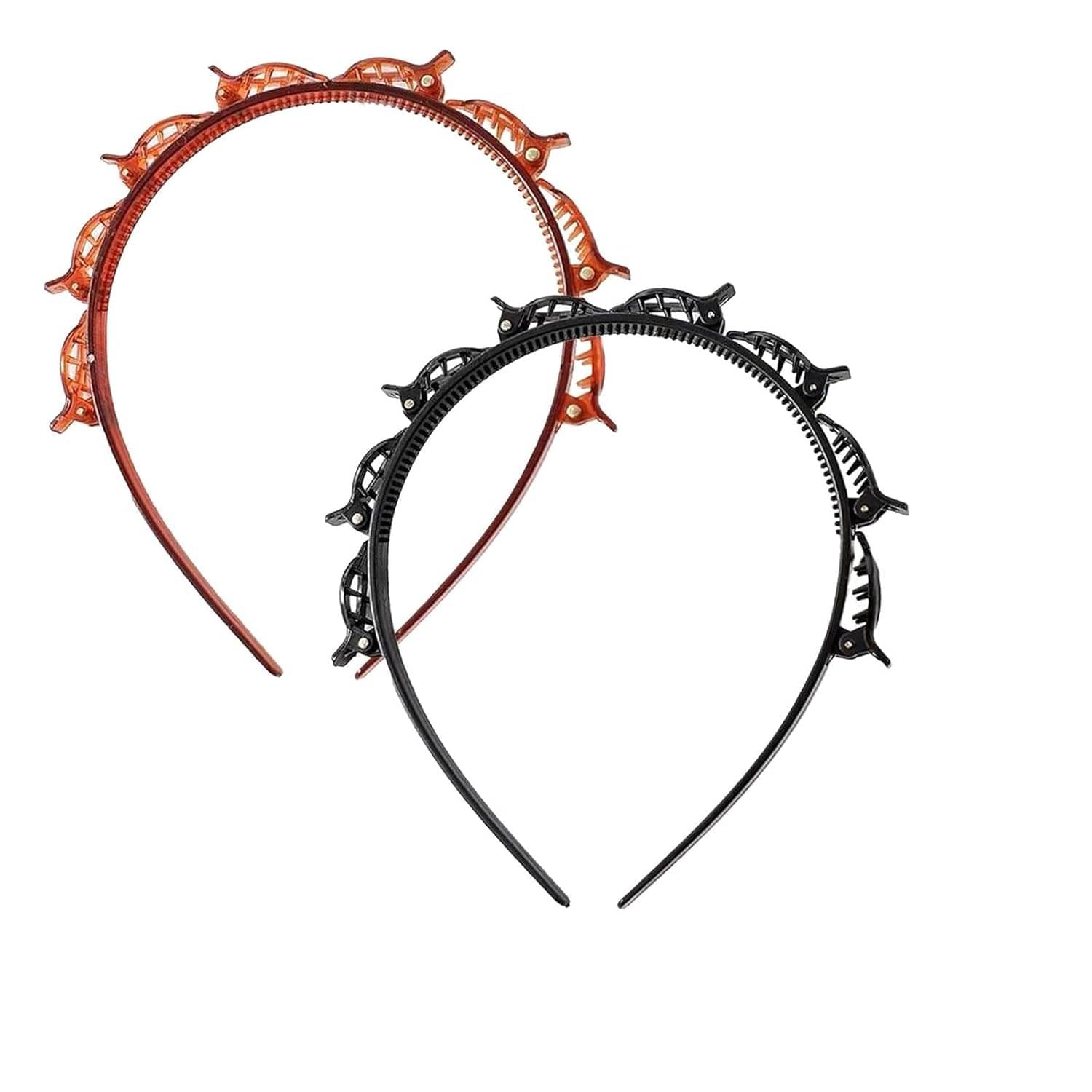     			Blubby Black,Brown Women's Head Band ( Pack of 2 )