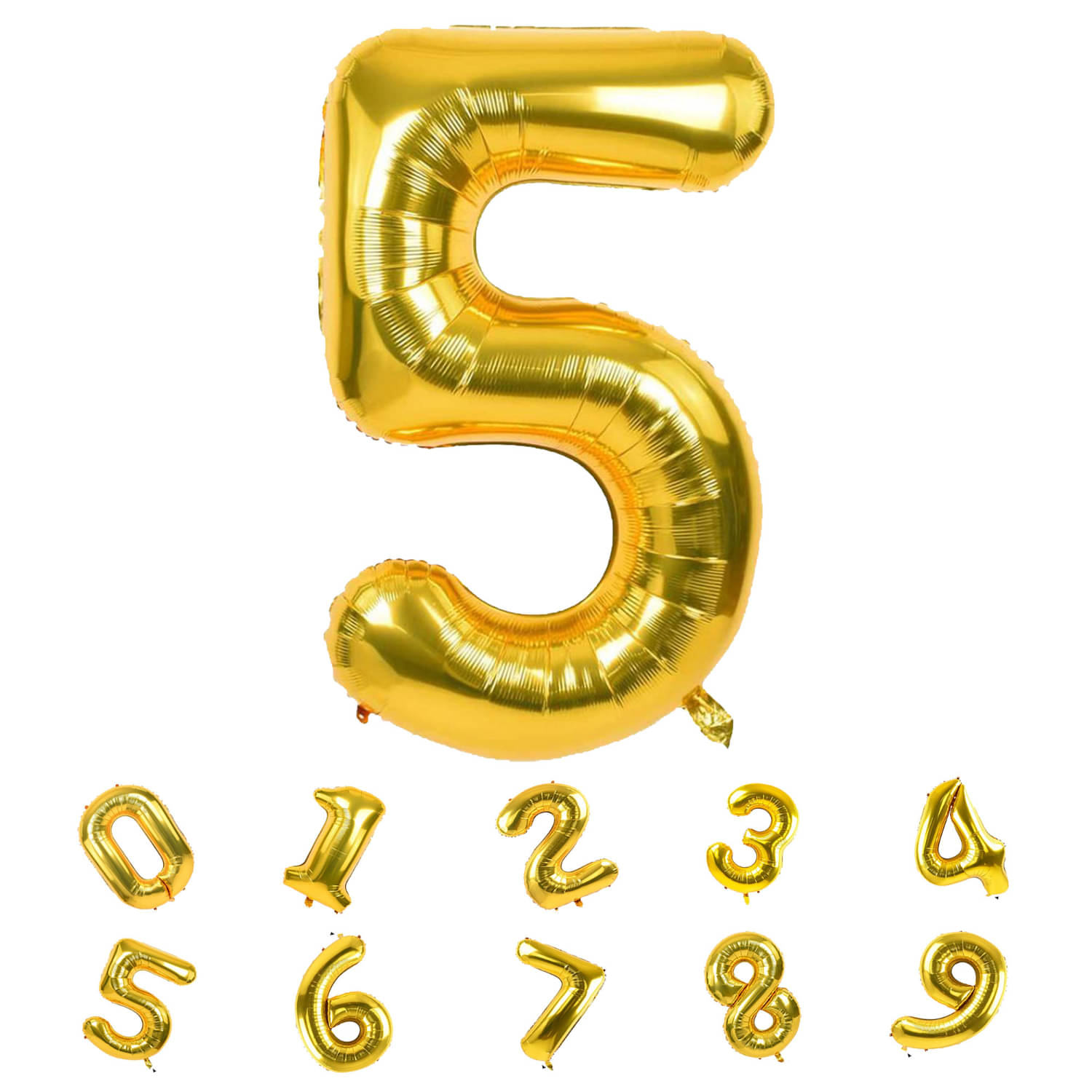     			Bubble Bells 32" Gold Number 5 Foil Balloon | Big Helium Balloon for Birthday, Party, Anniversary | Decoration for Kids, Boys, Girls, Adults