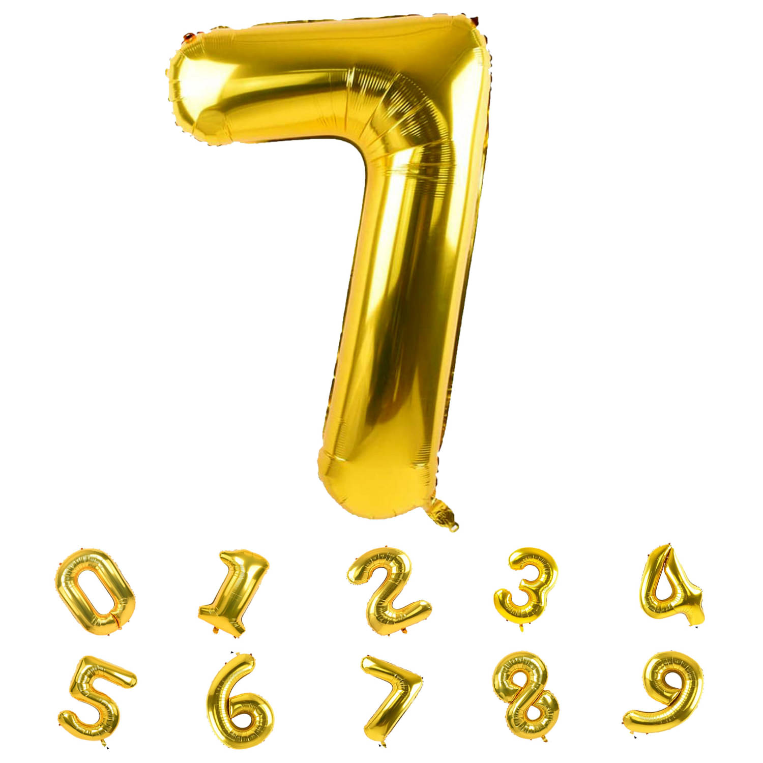     			Bubble Bells 32" Gold Number 7 Foil Balloon | Big Helium Balloon for Birthday, Party, Anniversary | Decoration for Kids, Boys, Girls, Adults