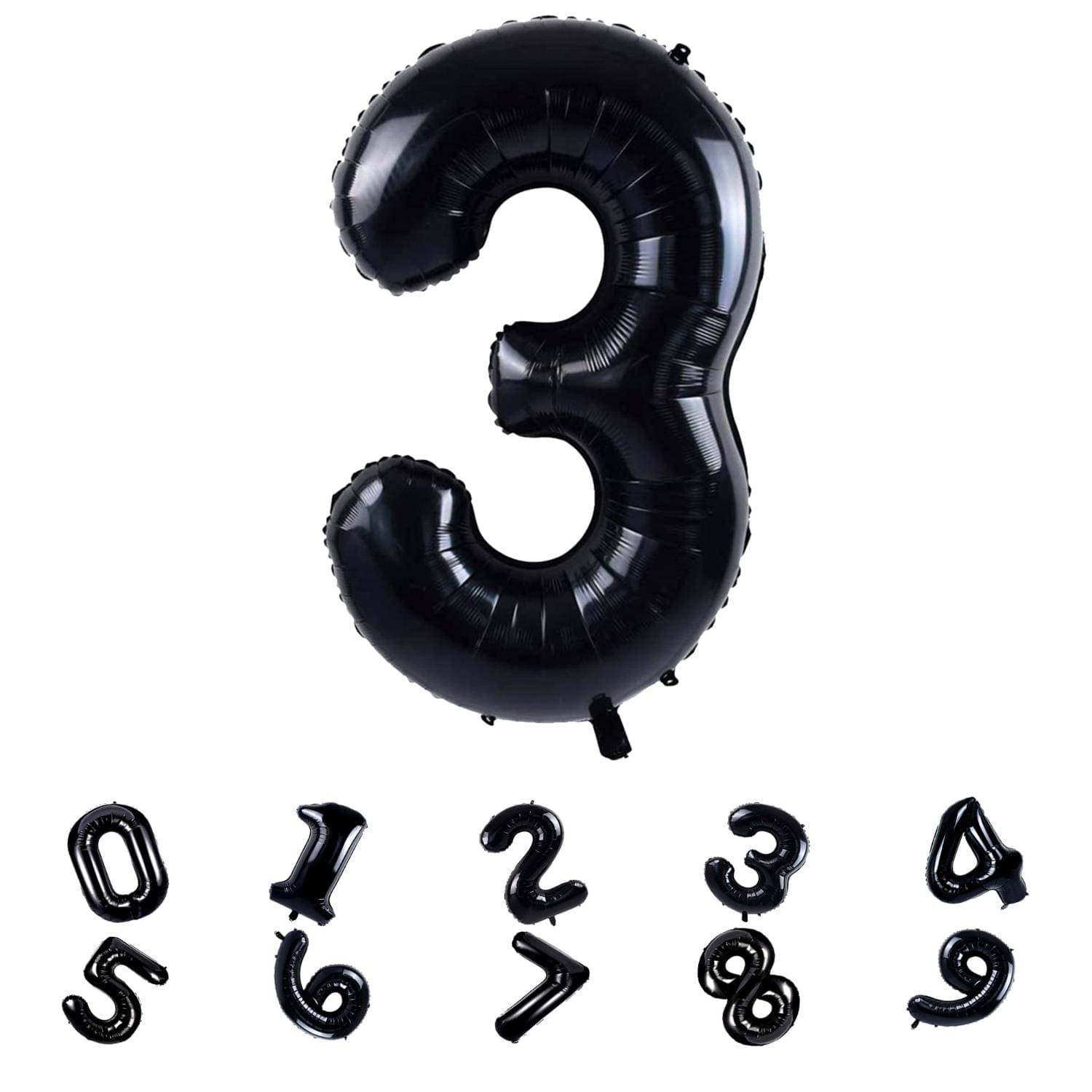     			Bubble Bells Black Number 3 Foil Balloon – 32 Inches | Helium Party Decoration Balloon for Birthday & Celebrations