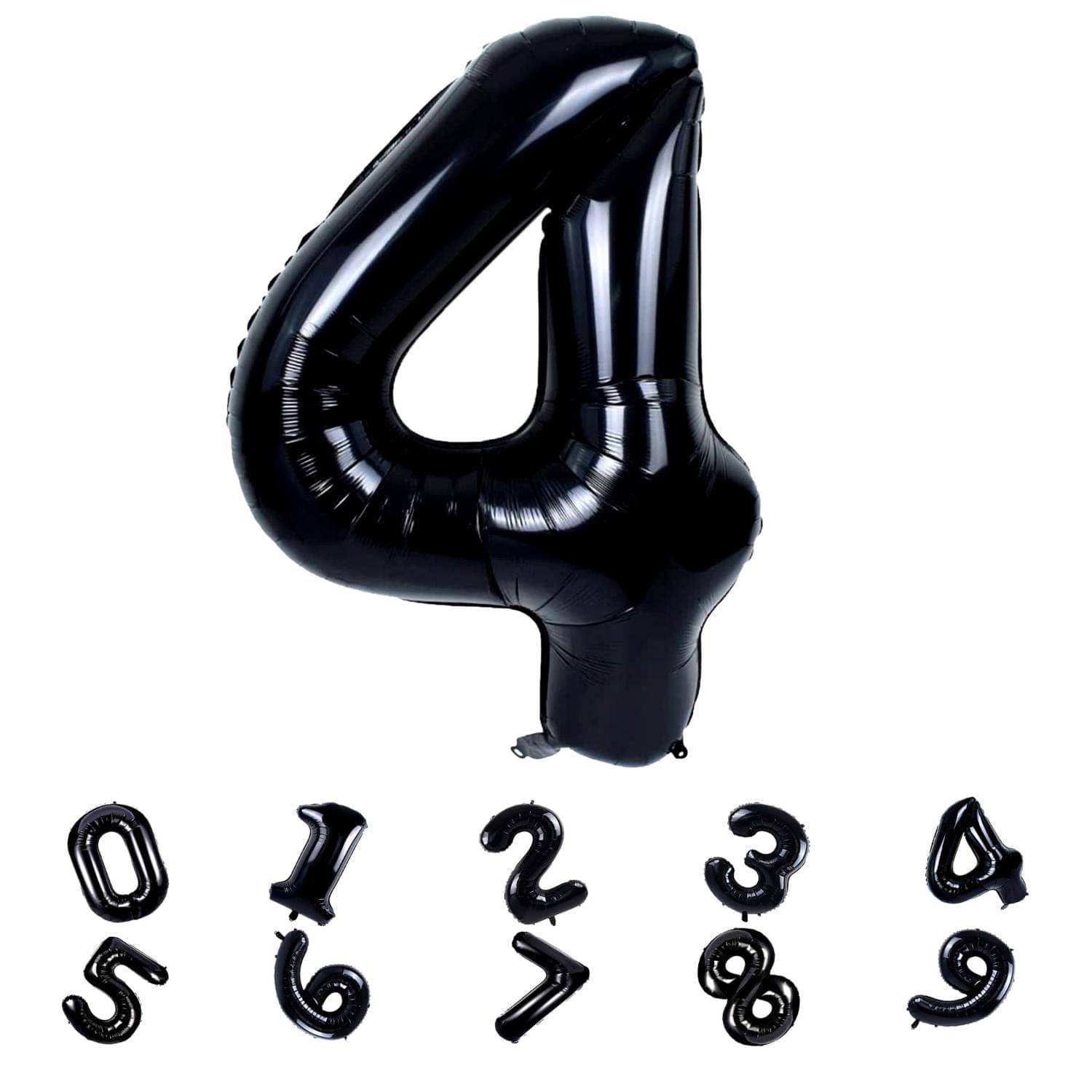     			Bubble Bells Black Number 4 Foil Balloon – 32 Inches | Helium Party Decoration Balloon for Birthday & Celebrations