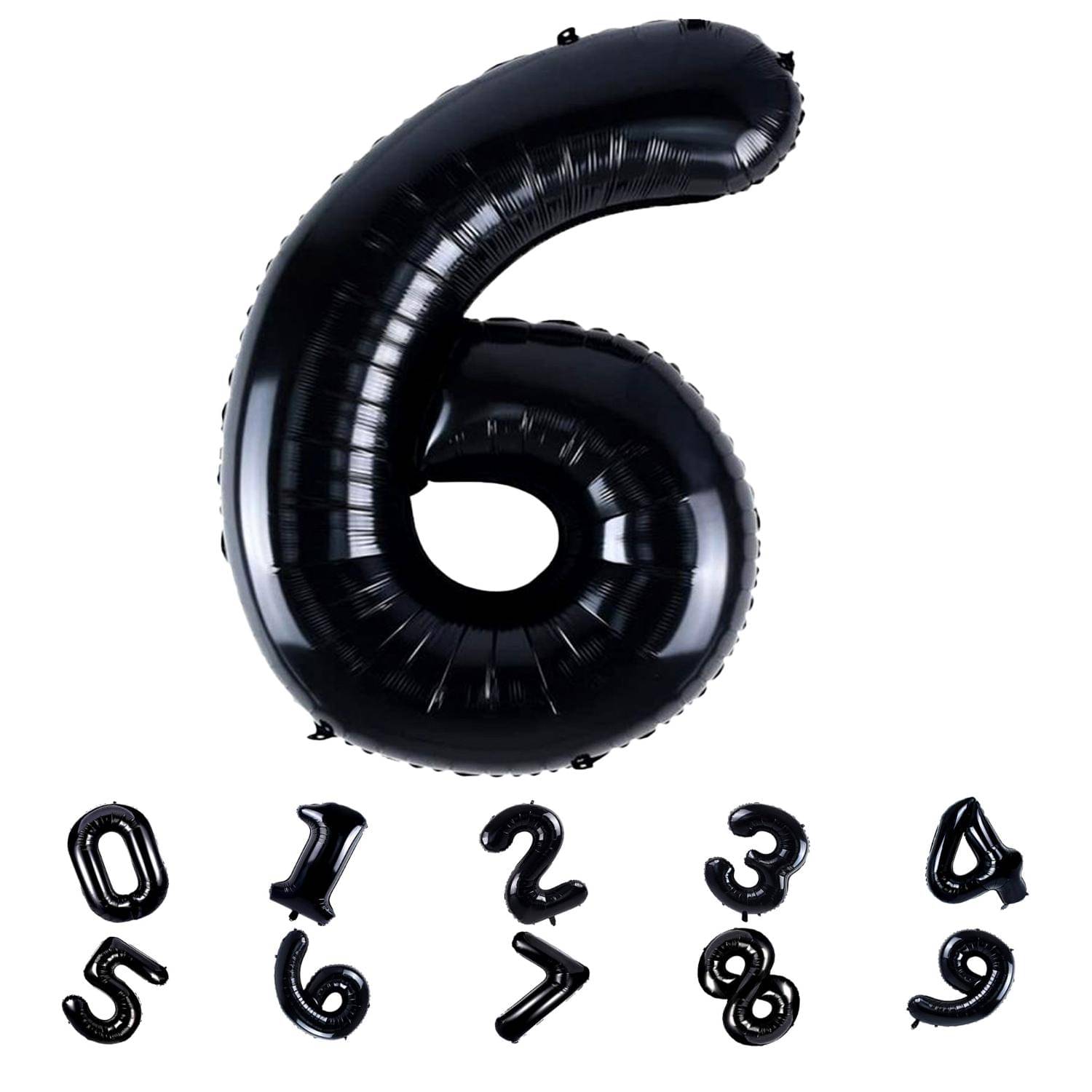     			Bubble Bells Black Number 6 Foil Balloon – 32 Inches | Helium Party Decoration Balloon for Birthday & Celebrations
