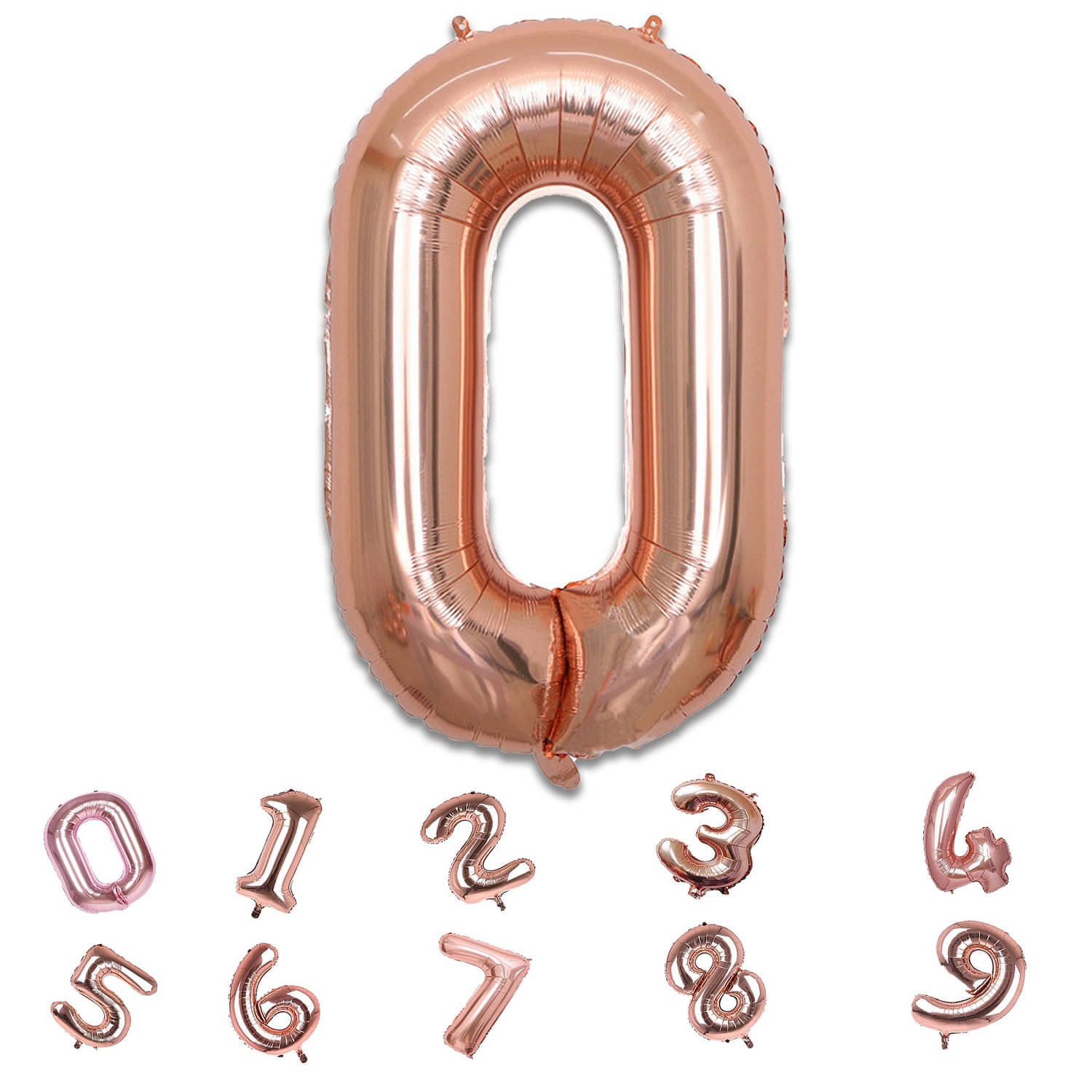    			Bubble Bells Rose Gold 0 Number Balloon – 32 Inches | Foil Helium Balloon for Birthday, Kids & Adults Party, Indoor Outdoor Decor