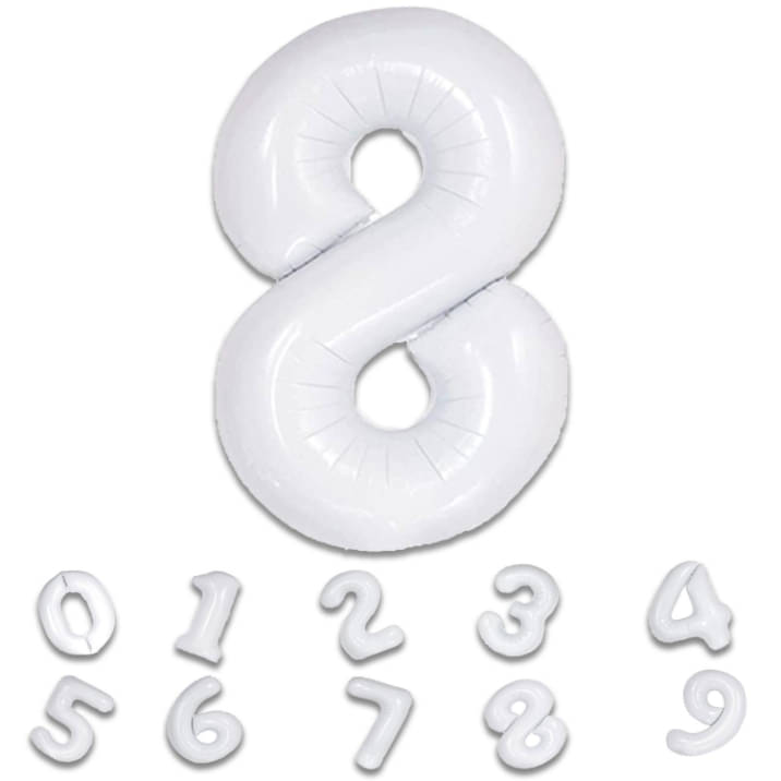     			Bubble Bells  White Number 8 Foil Balloon – 32 Inches | Helium Balloon for Party & Celebration Decoration