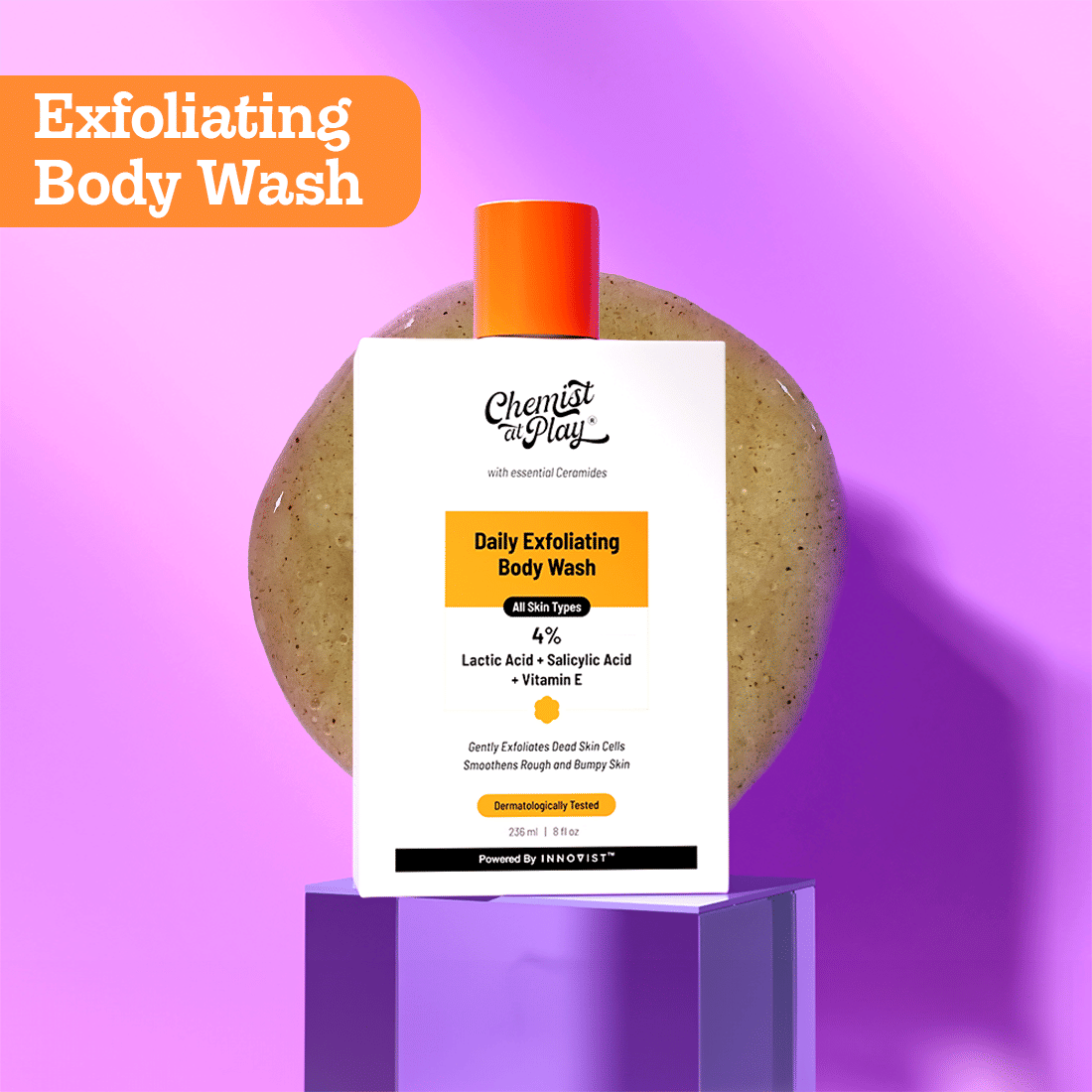 Chemist At Play Exfoliating Shower Gel Body Wash Gently Exfoliates Dead Skin Cells , 236ml (Pack of 1)