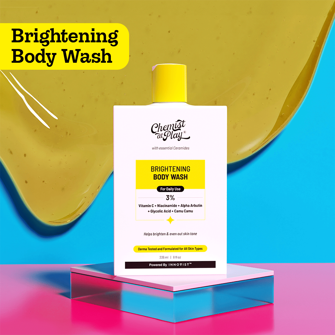 Chemist At Play Brightening Shower Gel Body Wash Helps Brighten & Even Out Skin Tone , 236ml (Pack of 1)