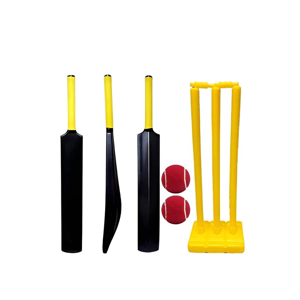     			Cricket Set with Full Size PVC Plastic Bat, Wickets, 2 Tennis Balls