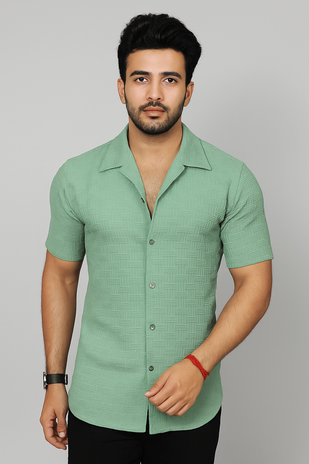 DEARISE Elastane Regular Fit Solids Half Sleeves Men's Casual Shirt - Light Green ( Pack of 1 ) DEARISE Elastane Regular Fit Solids Half Sleeves Men's Casual Shirt - Light Green ( Pack of 1 )